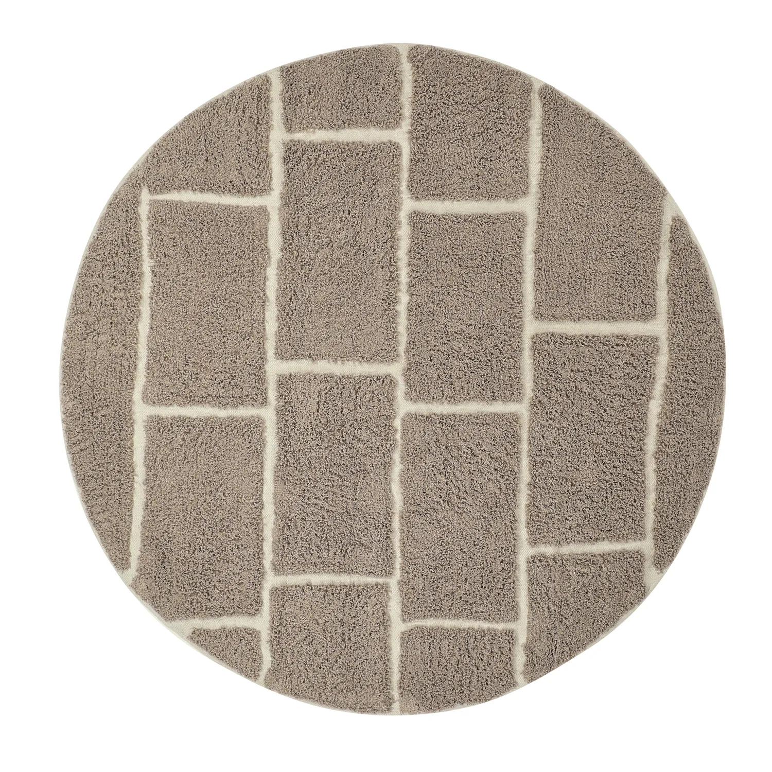 Alfombras redondeadas - Lindley Natural Cotton Shaggy (topo/gris)