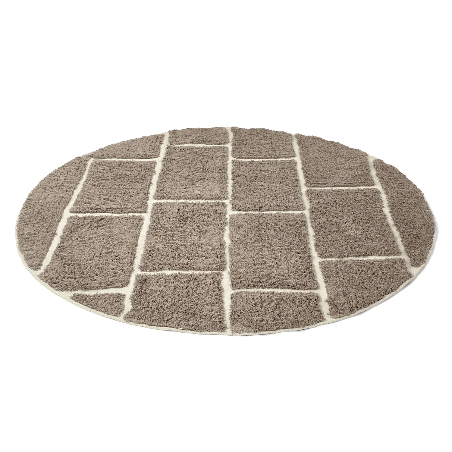 Alfombras redondeadas - Lindley Natural Cotton Shaggy (topo/gris)