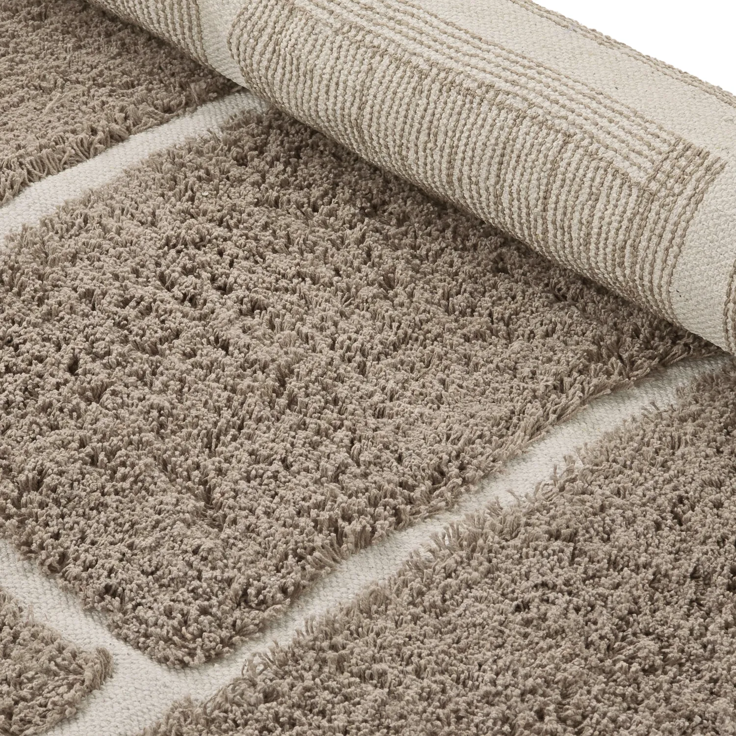 Alfombras redondeadas - Lindley Natural Cotton Shaggy (topo/gris)