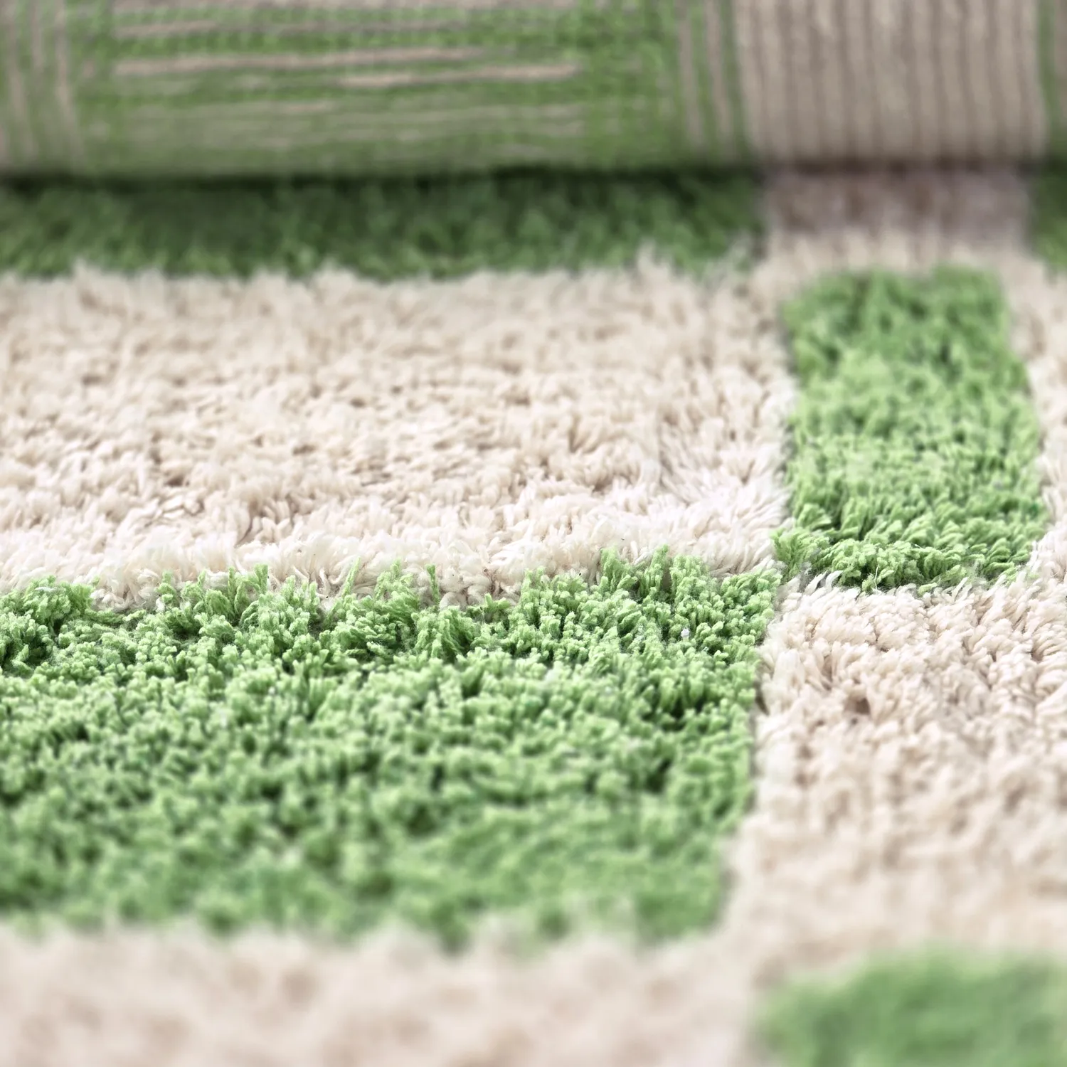 Alfombras redondeadas - Maranello Natural Cotton Shaggy (verde)