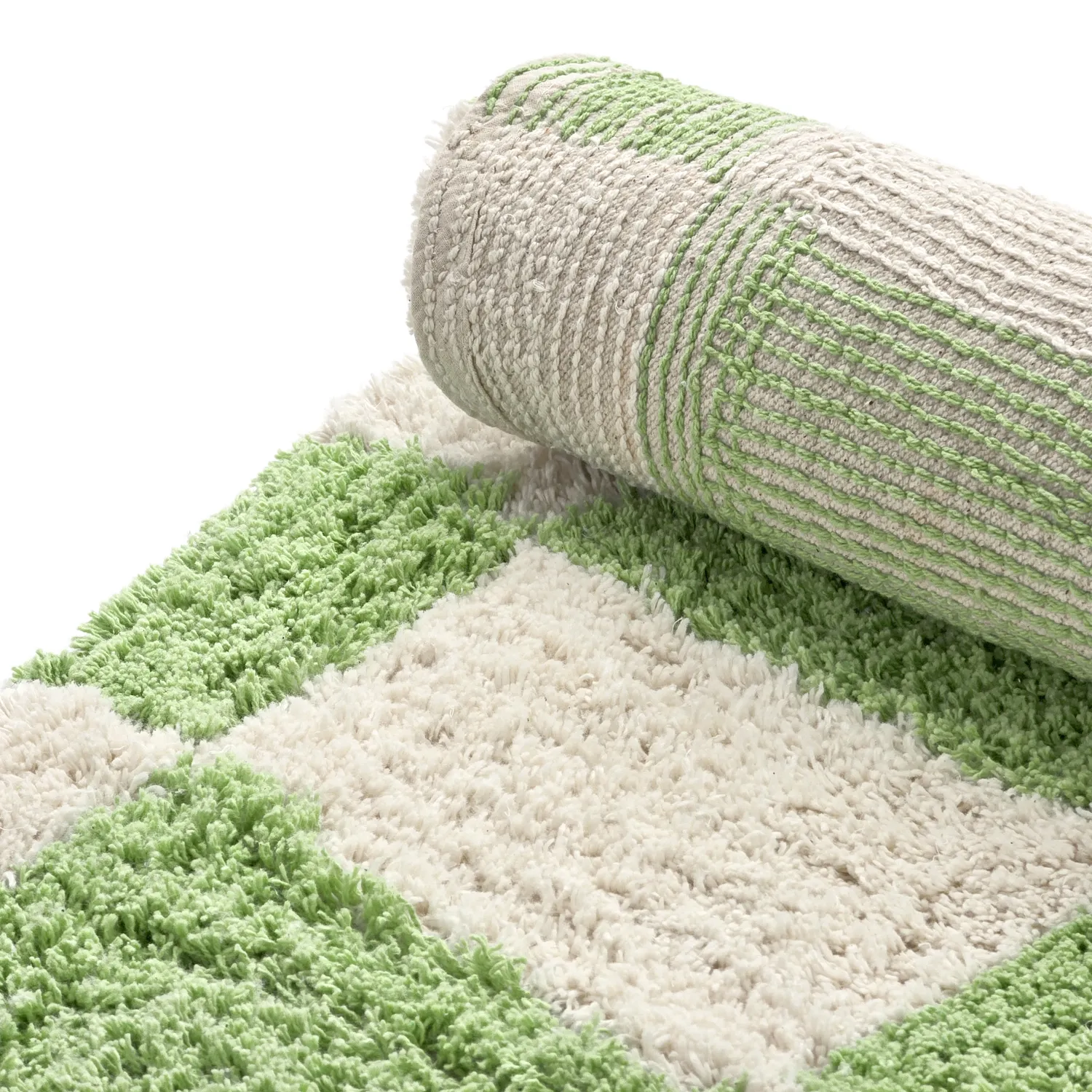 Alfombras redondeadas - Maranello Natural Cotton Shaggy (verde)