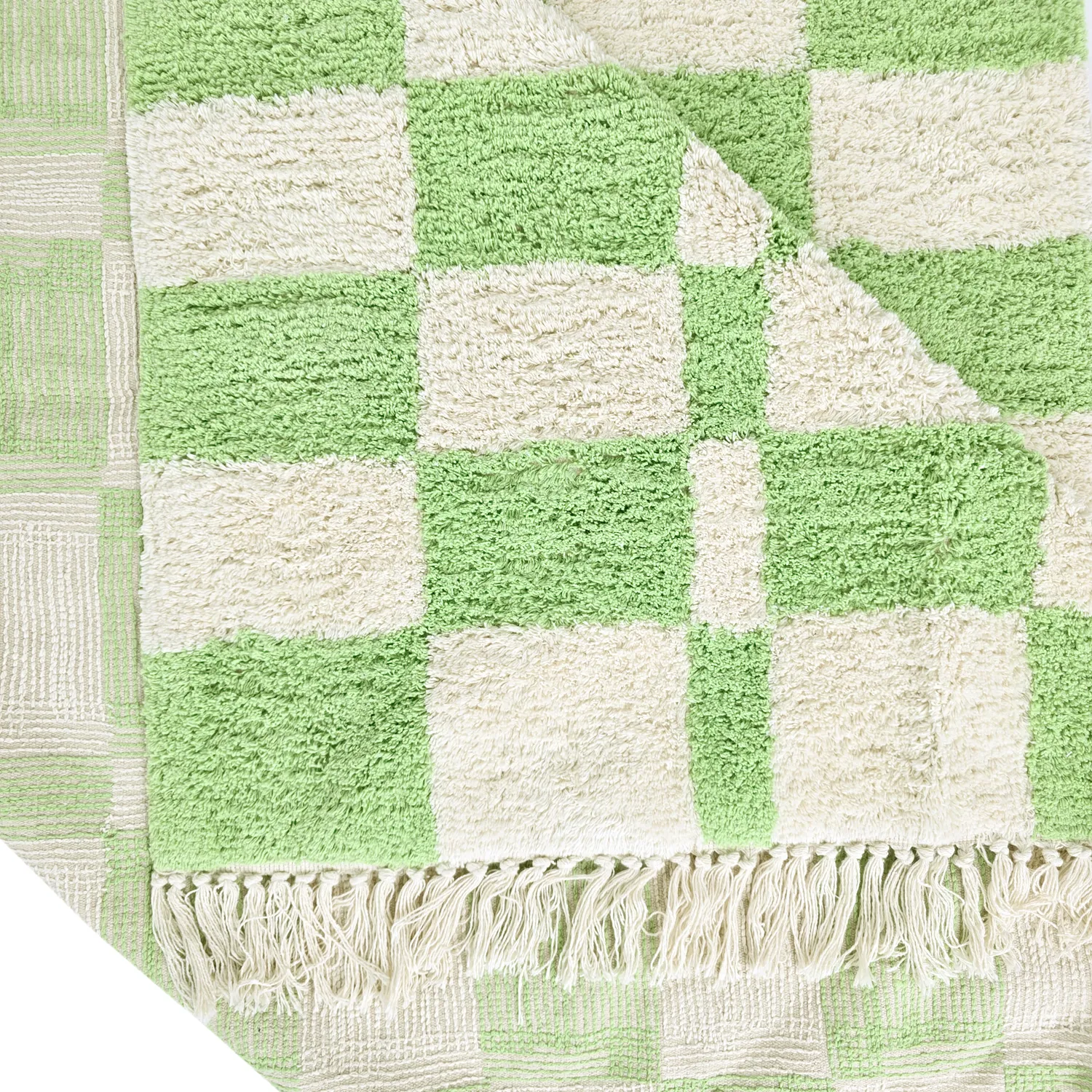 Alfombras de pelo largo - Maranello Natural Cotton Shaggy (verde)