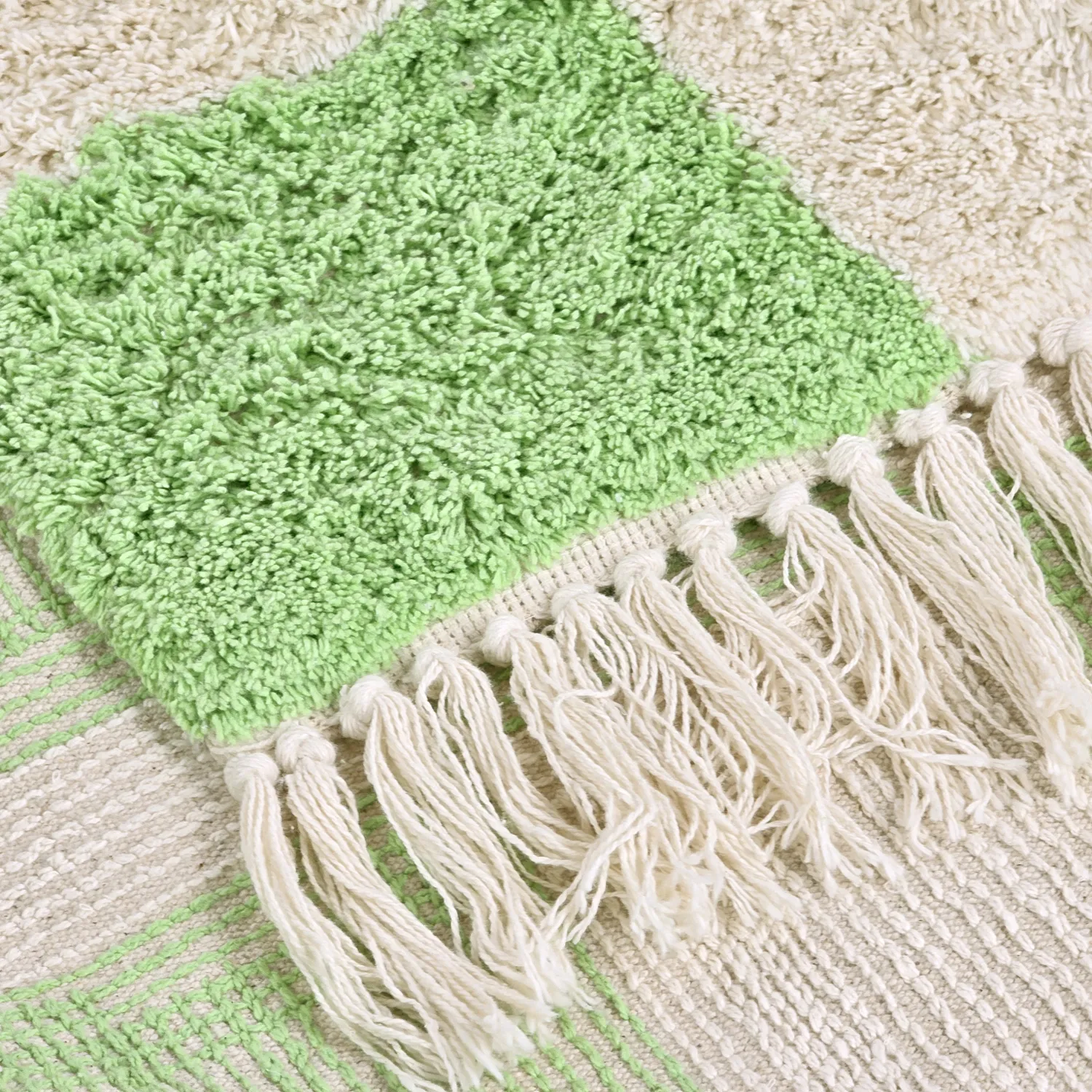 Alfombras de pelo largo - Maranello Natural Cotton Shaggy (verde)