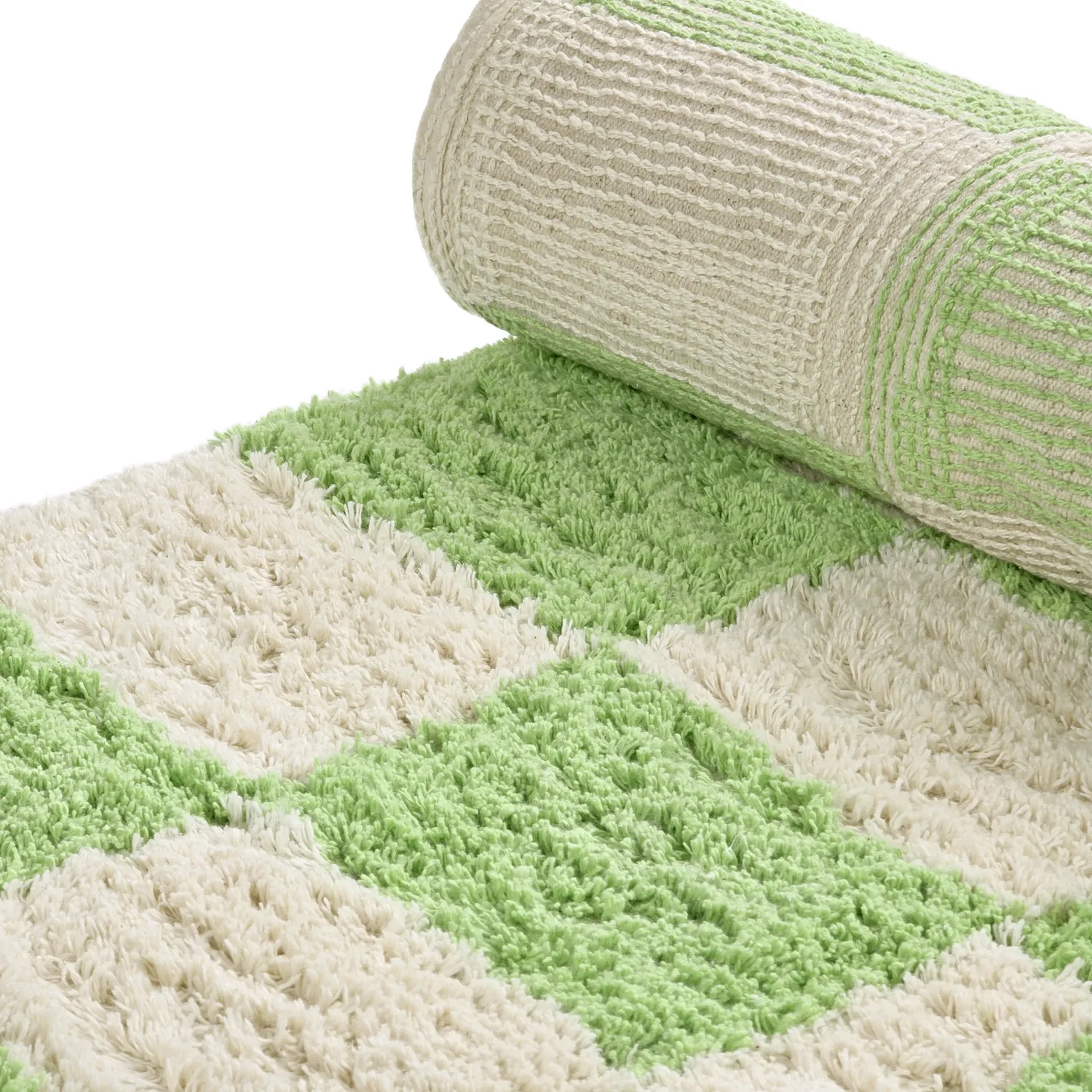 Alfombras de pelo largo - Maranello Natural Cotton Shaggy (verde)