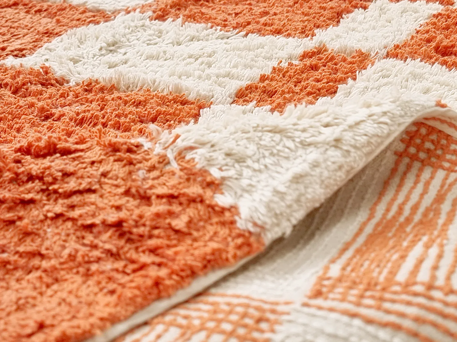 Alfombras redondeadas - Maranello Natural Cotton Shaggy (naranja)