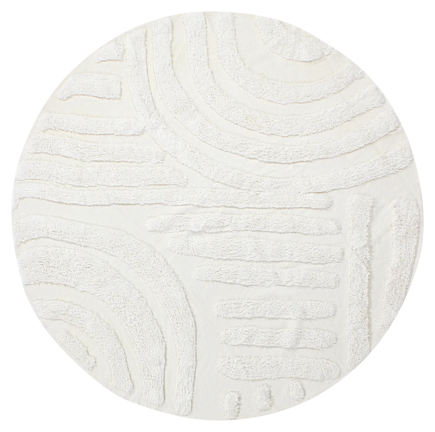 Alfombras redondeadas - Mavis Natural Cotton Shaggy (offwhite)