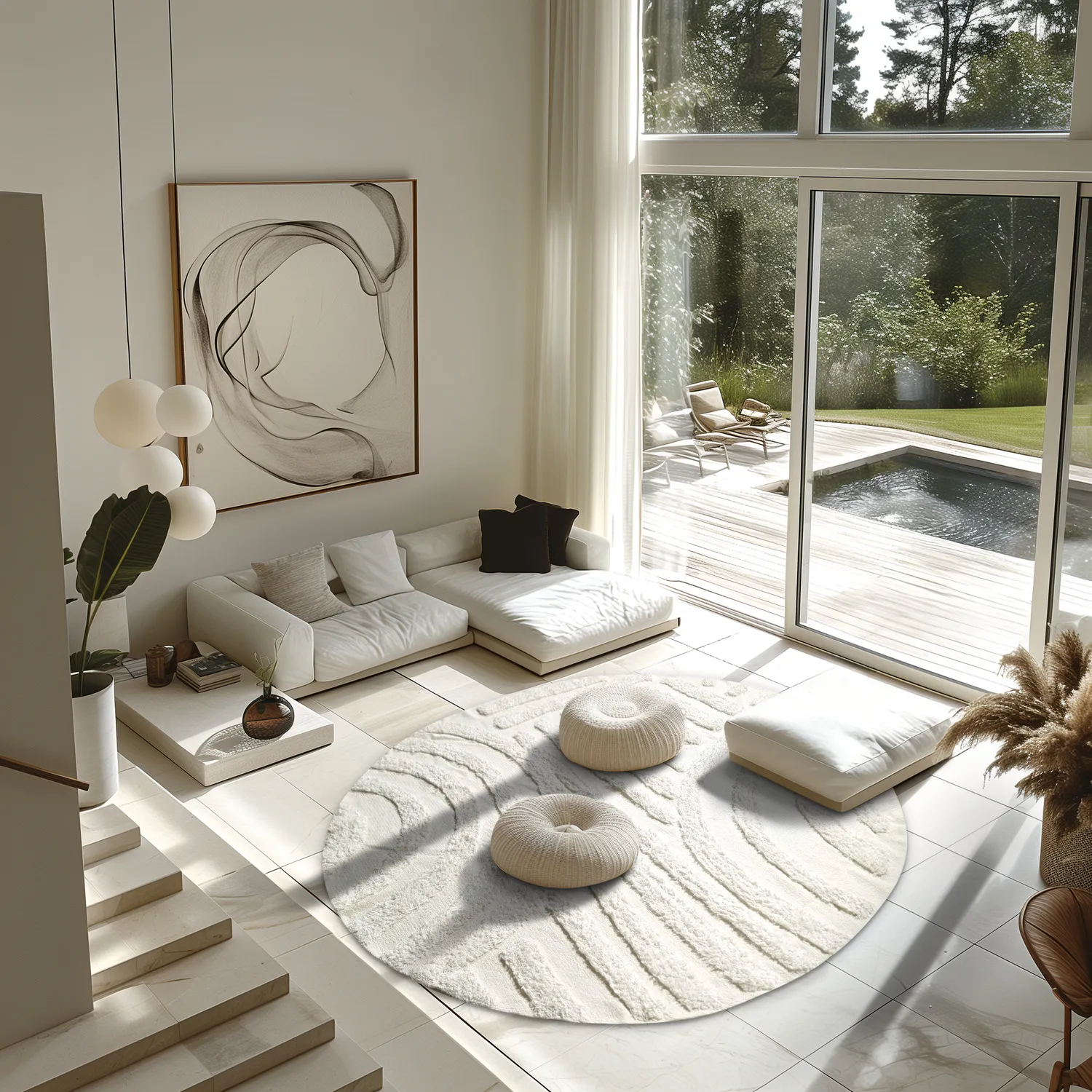 Alfombras redondeadas - Margo Natural Cotton Shaggy (offwhite)