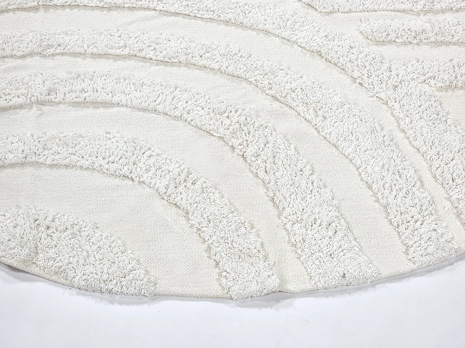 Alfombras redondeadas - Mavis Natural Cotton Shaggy (offwhite)