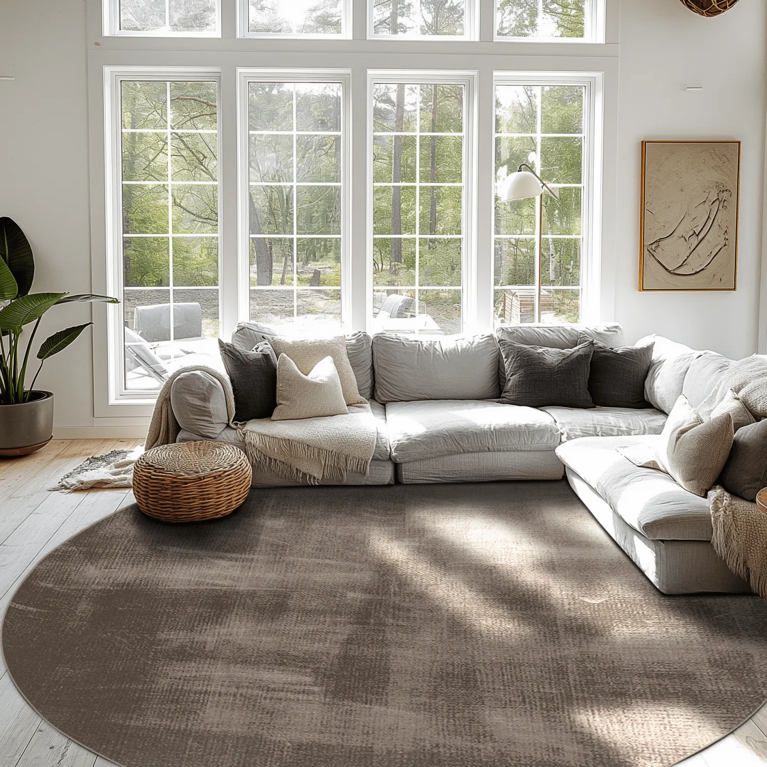 Alfombras redondeadas - Olmedo (gris/beige)