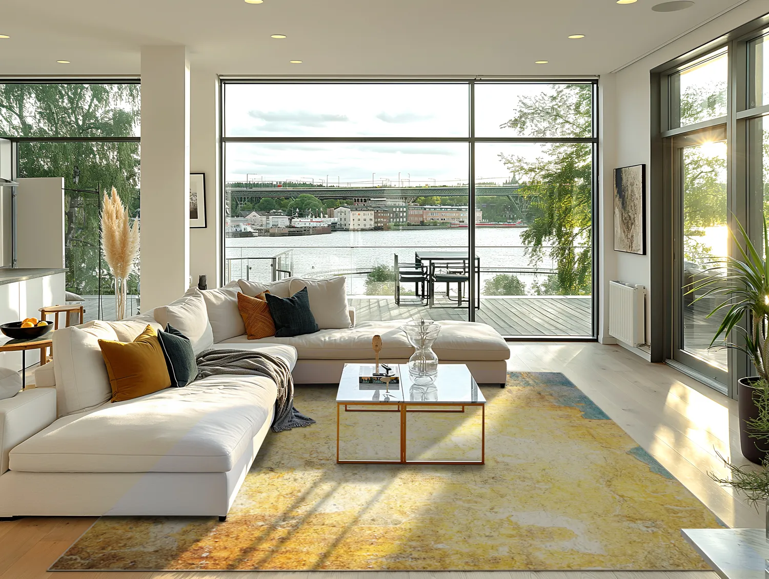 Alfombra Wilton - Palau (dorado/beige/azul)