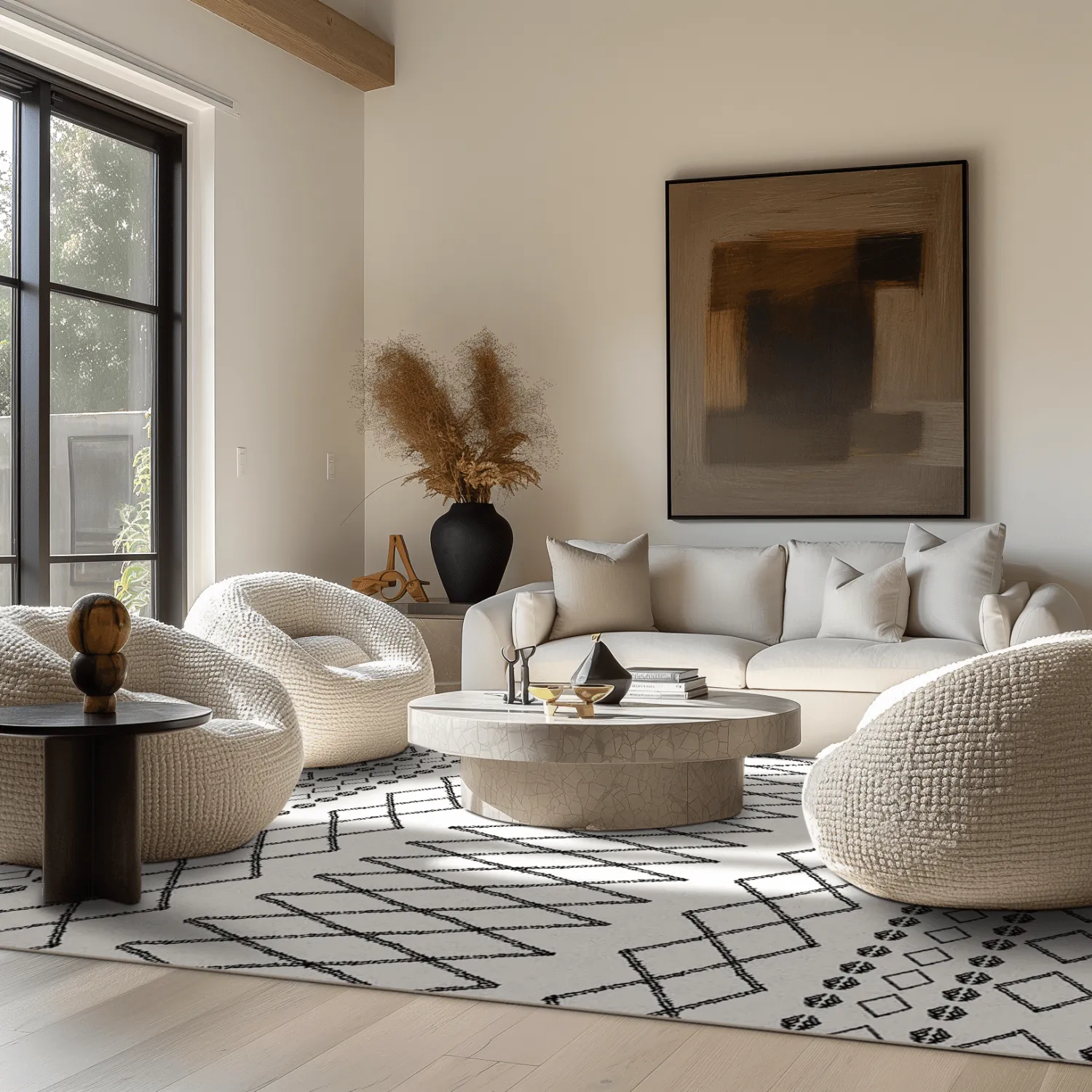 Alfombra Wilton - Safi (negro/blanco)