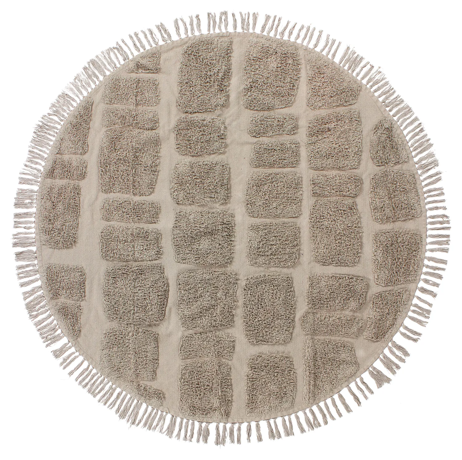 Alfombras redondeadas - Salem Natural Cotton Shaggy (gris pardo)
