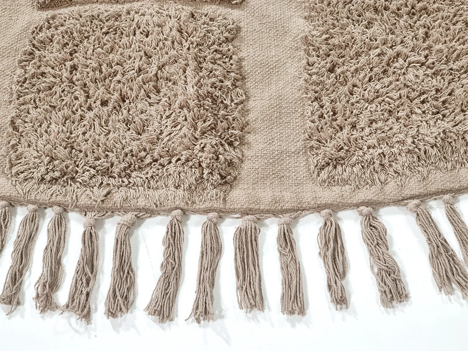 Alfombras redondeadas - Salem Natural Cotton Shaggy (gris pardo)
