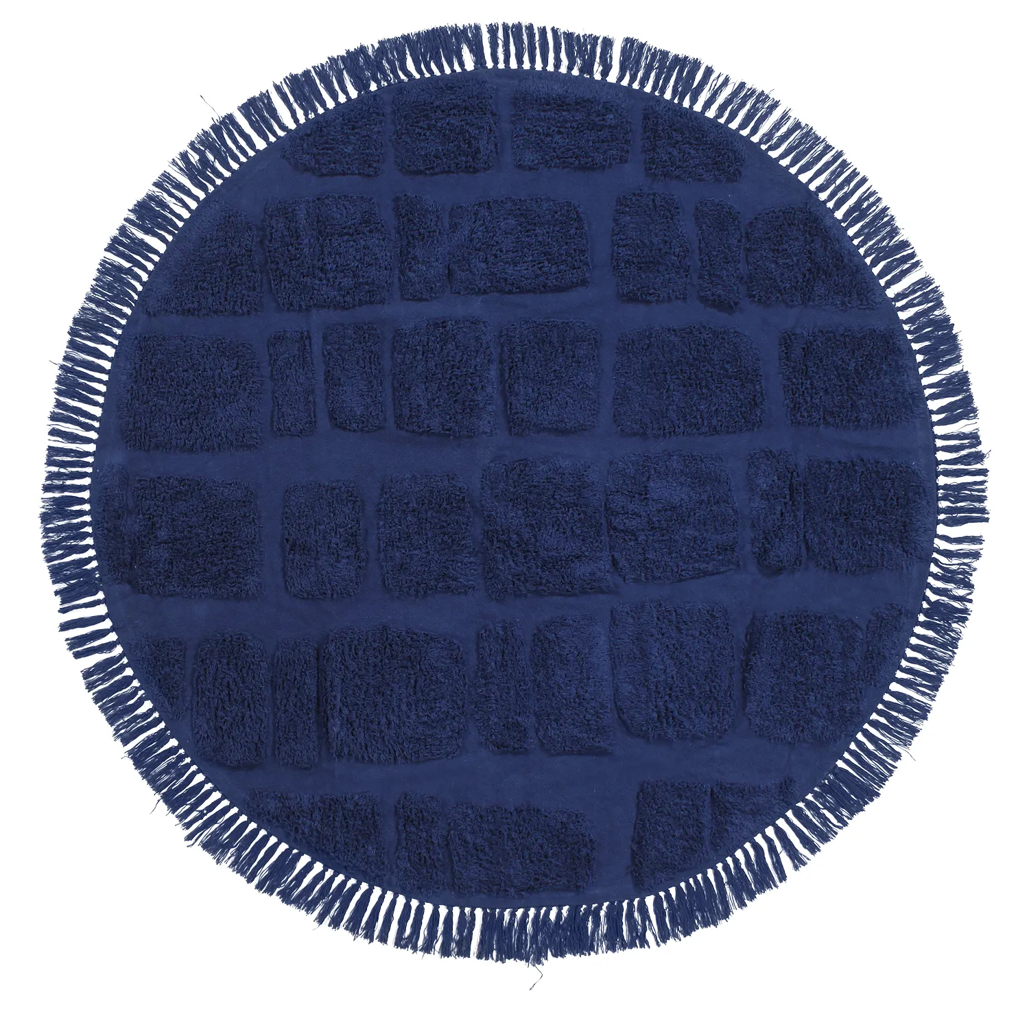 Alfombras redondeadas - Salem Natural Cotton Shaggy (azul oscuro)