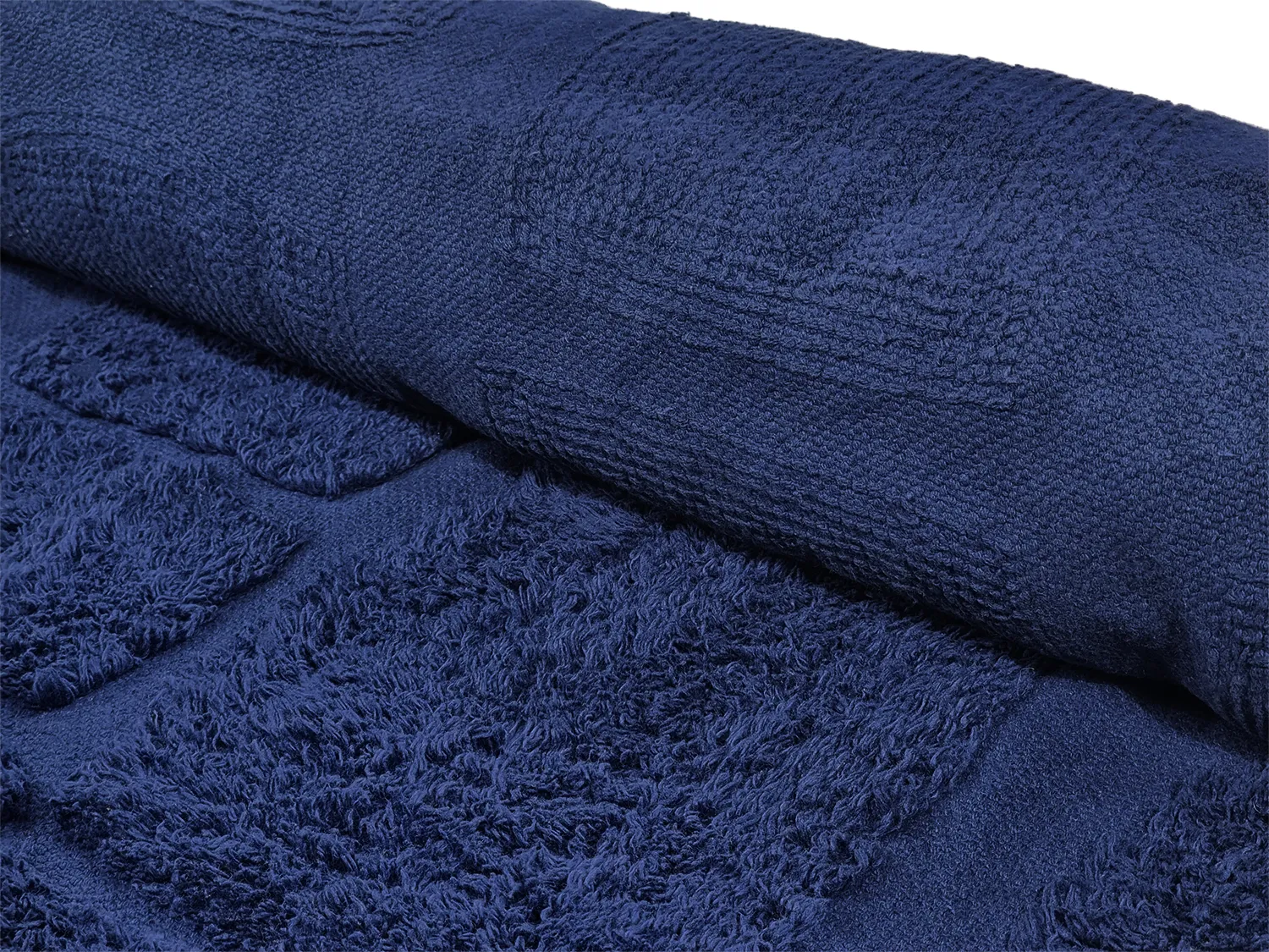 Alfombras redondeadas - Salem Natural Cotton Shaggy (azul oscuro)