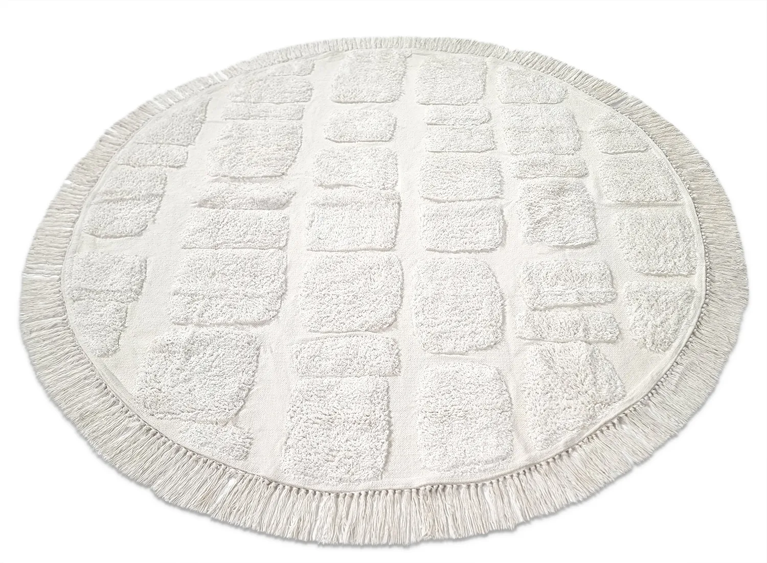 Alfombras redondeadas - Salem Natural Cotton Shaggy (offwhite)