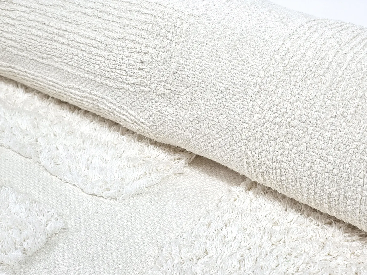 Alfombras redondeadas - Salem Natural Cotton Shaggy (offwhite)