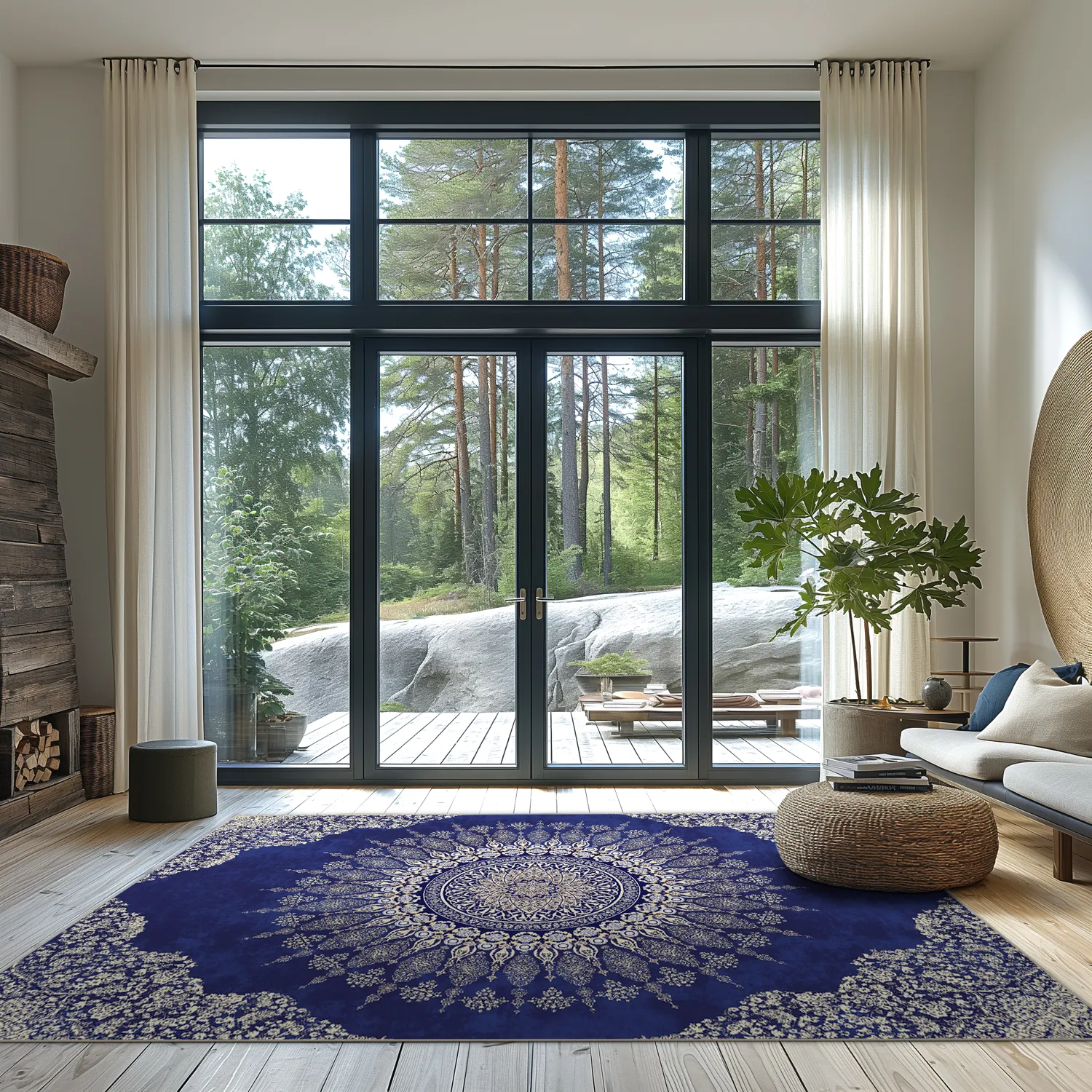 Alfombra Wilton - Sandrigo (azul/beige)