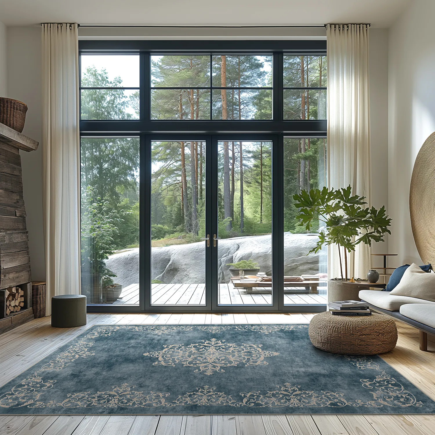 Alfombra Wilton - Santi (azul/beige)