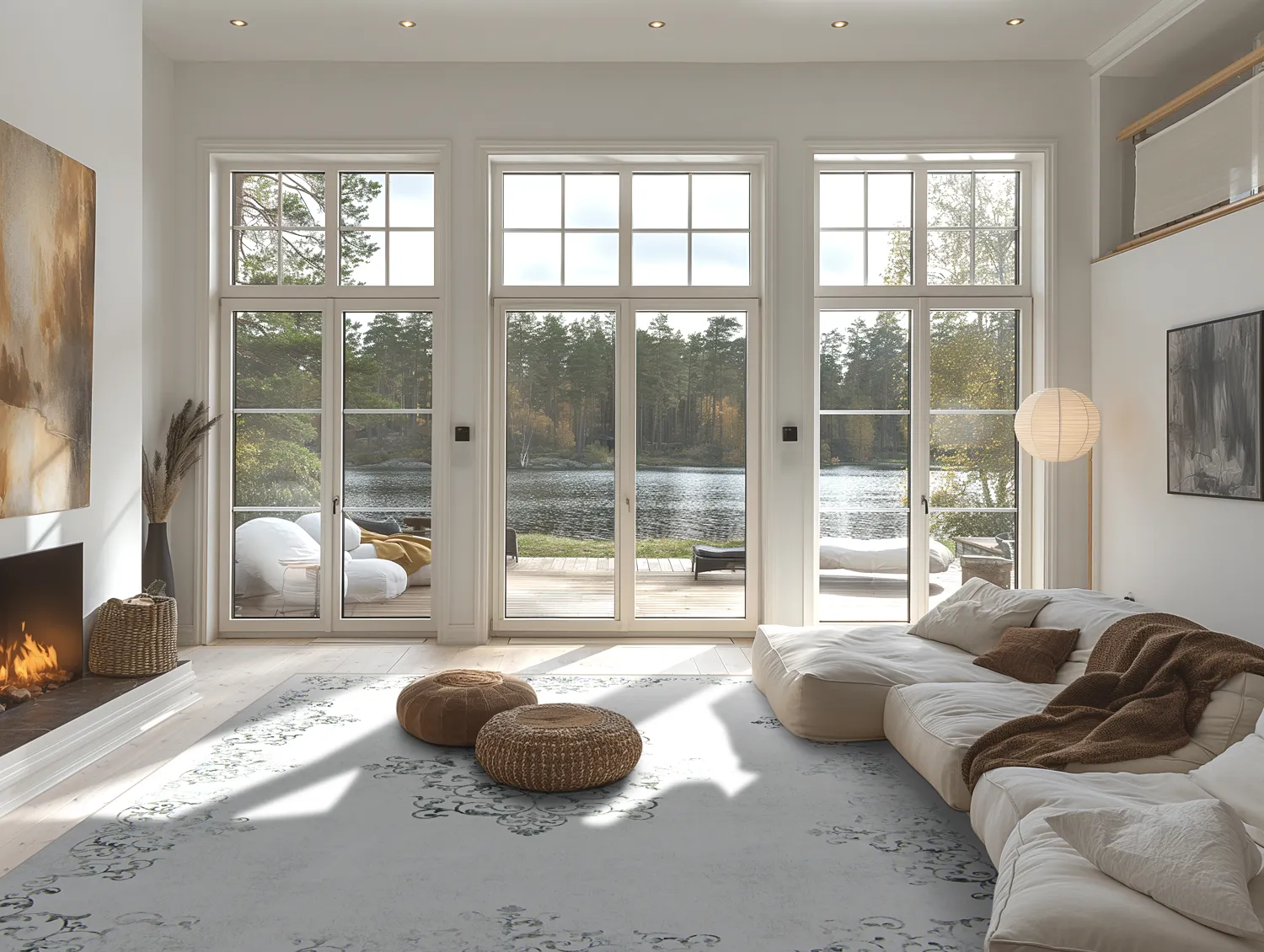 Alfombra Wilton - Santi (blanco/gris)