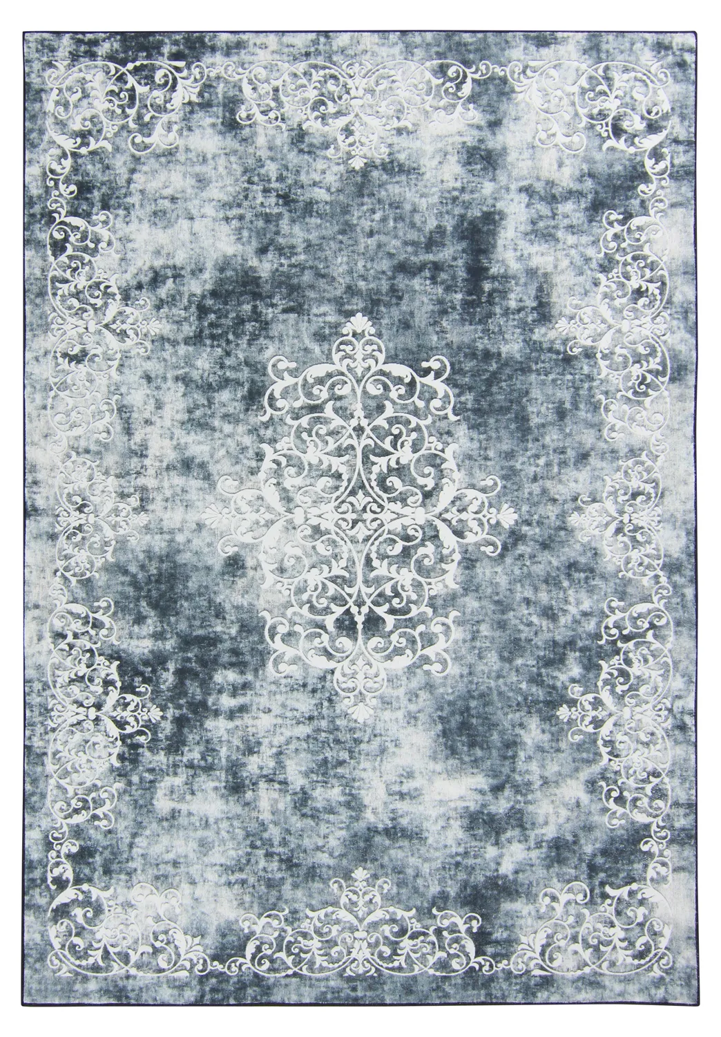 Alfombra Wilton - Santi (gris azulado/blanco)