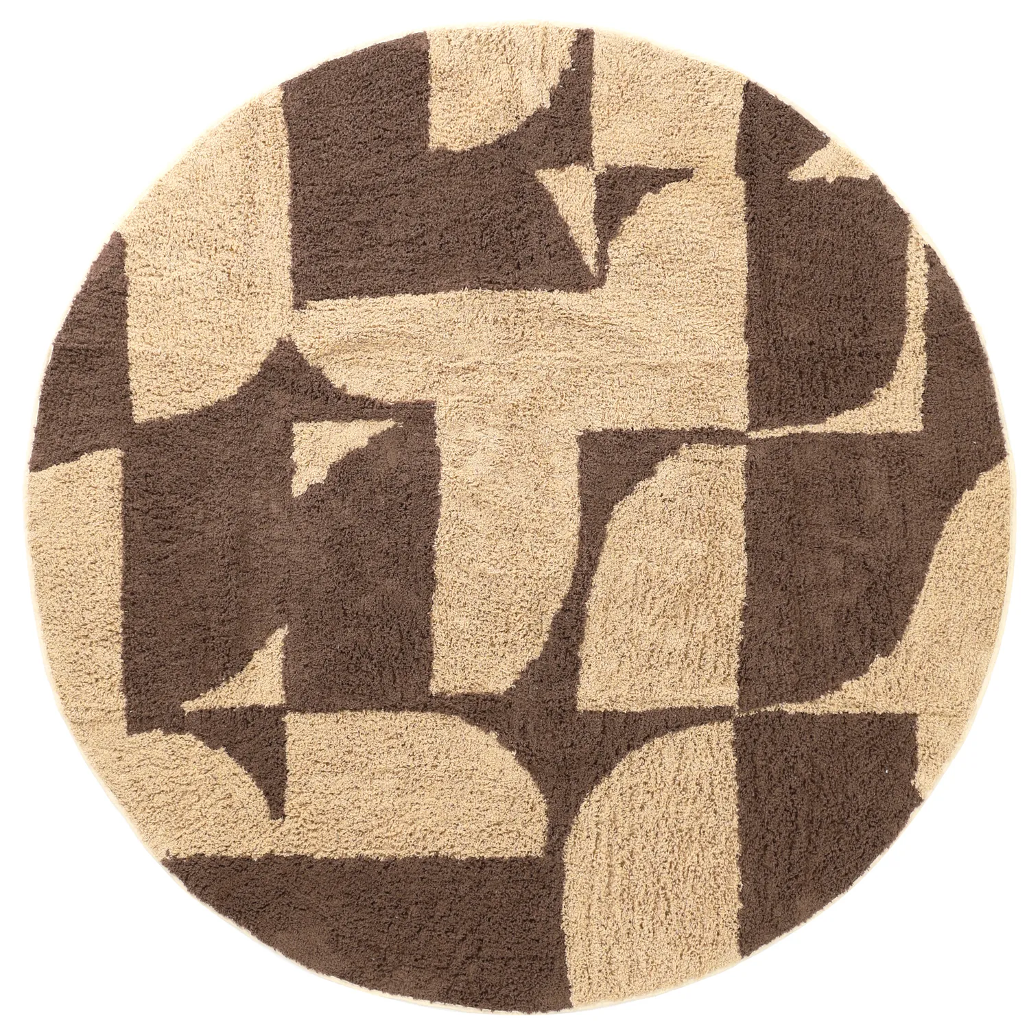 Alfombras redondeadas - Siberia Natural Cotton Shaggy (beige/marrón)
