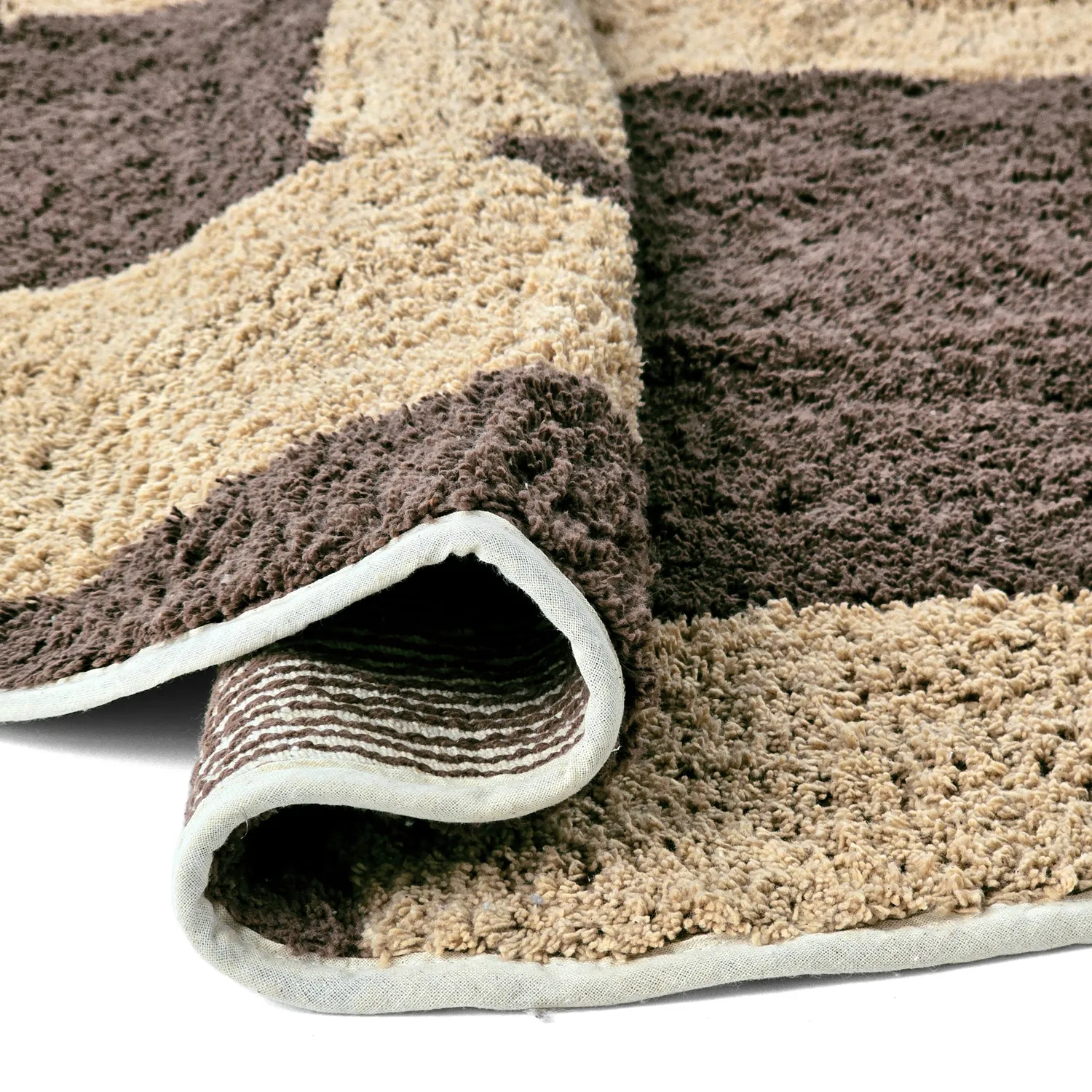 Alfombras redondeadas - Siberia Natural Cotton Shaggy (beige/marrón)