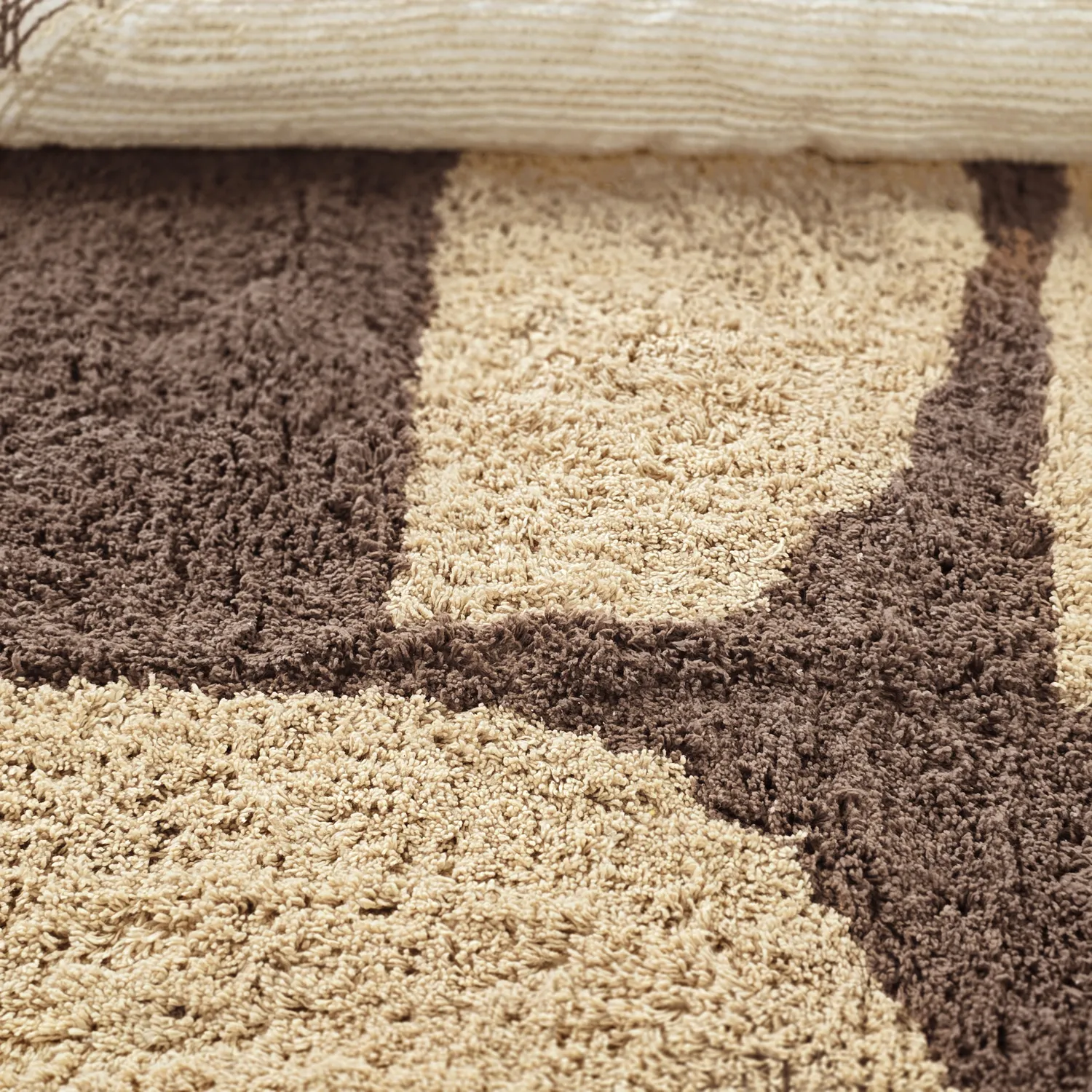 Alfombras redondeadas - Siberia Natural Cotton Shaggy (beige/marrón)