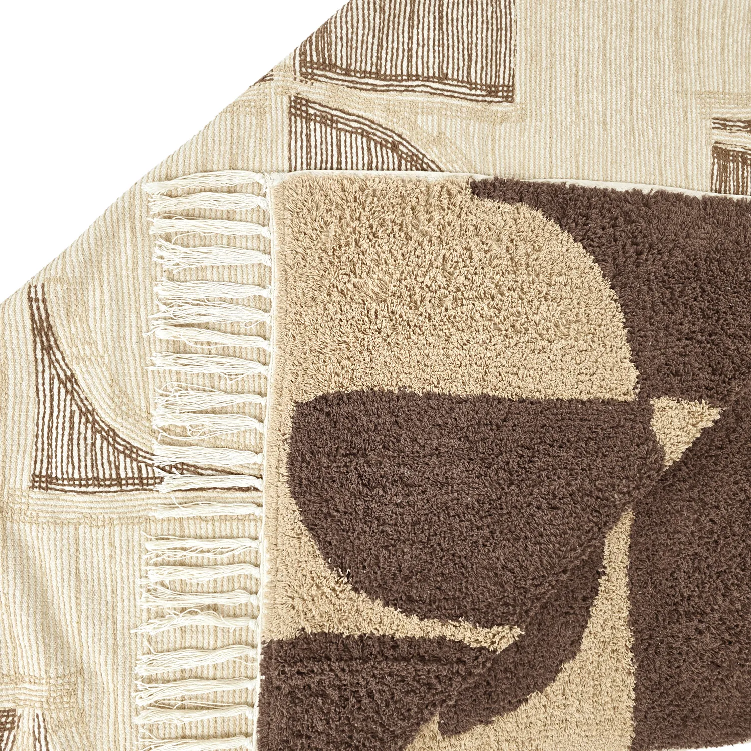 Alfombras de pelo largo - Siberia Natural Cotton Shaggy (beige/marrón)
