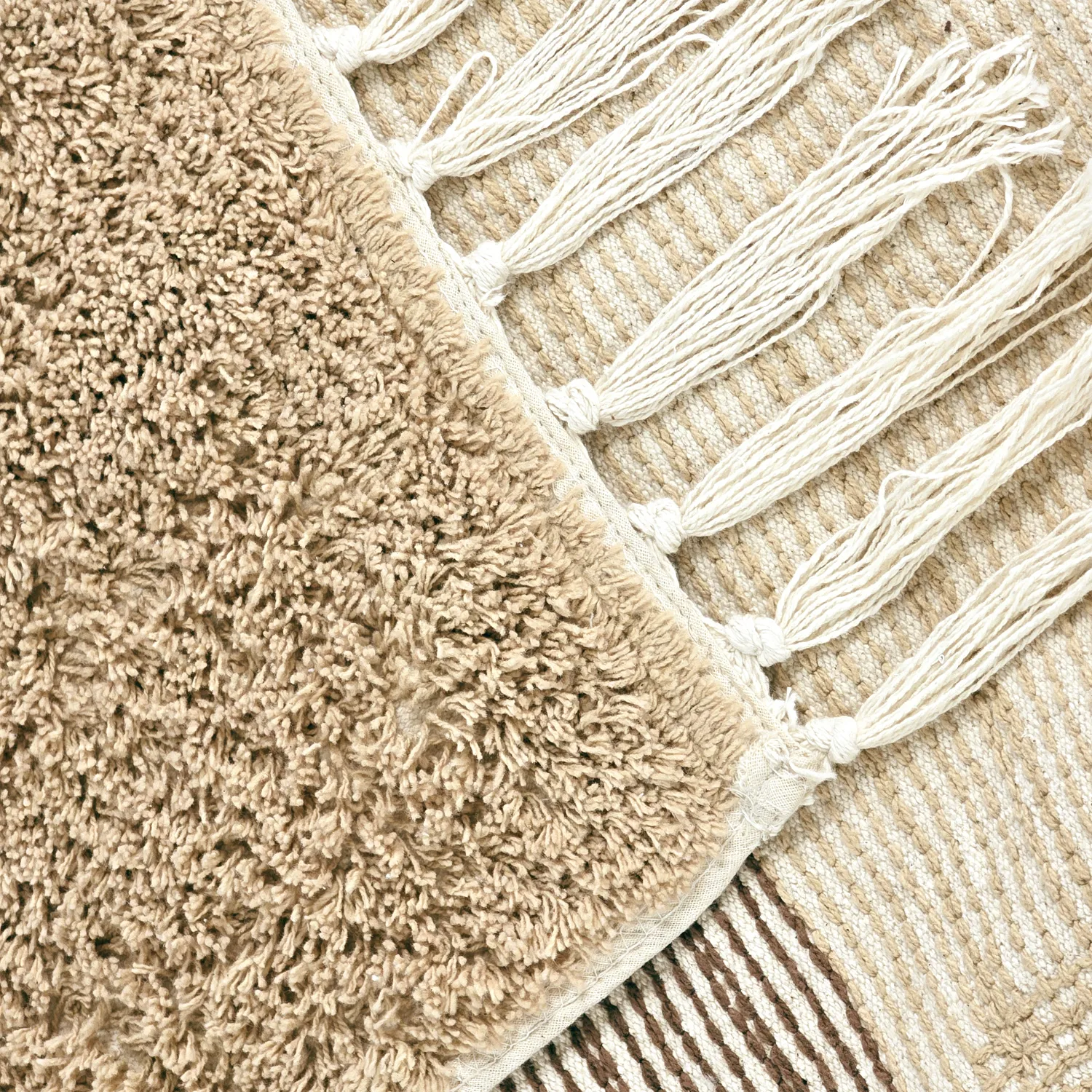 Alfombras de pelo largo - Siberia Natural Cotton Shaggy (beige/marrón)