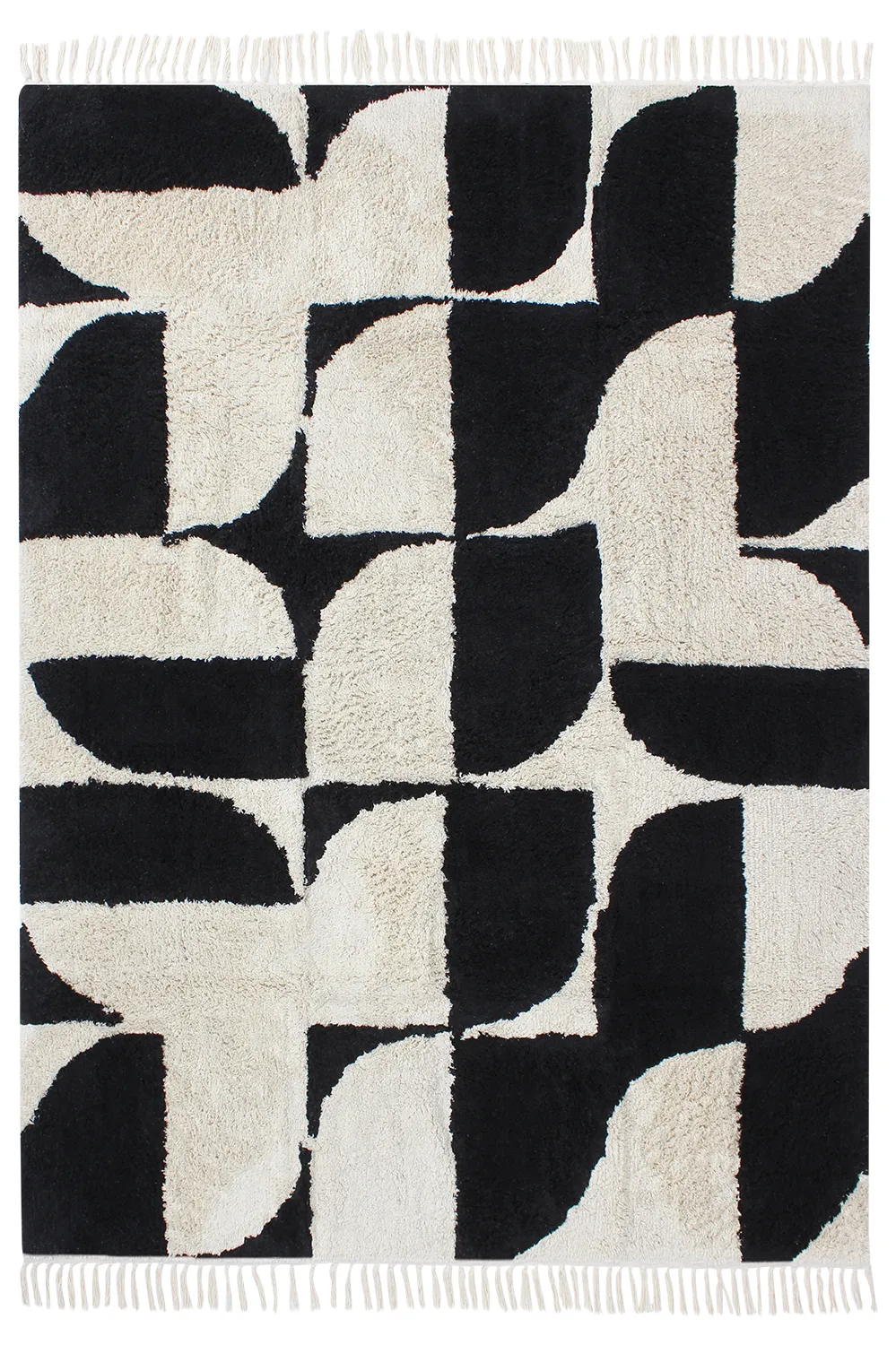 Alfombras de pelo largo - Siberia Natural Cotton Shaggy (offwhite/negro)