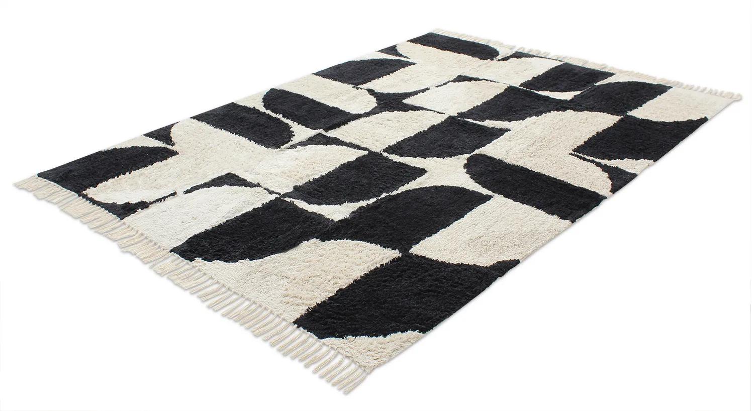 Alfombras de pelo largo - Siberia Natural Cotton Shaggy (offwhite/negro)