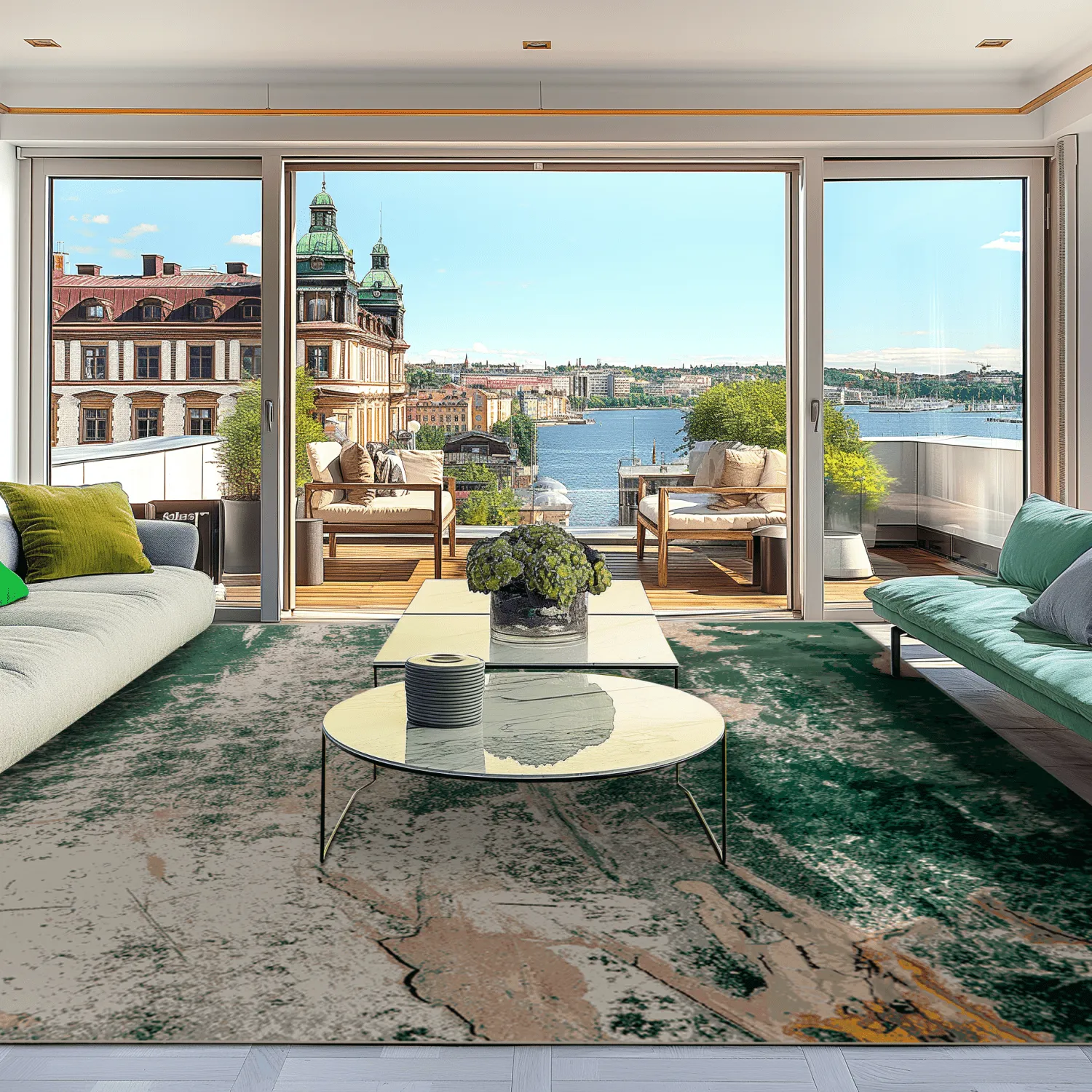Alfombra Wilton - Tamalous (beige/verde)