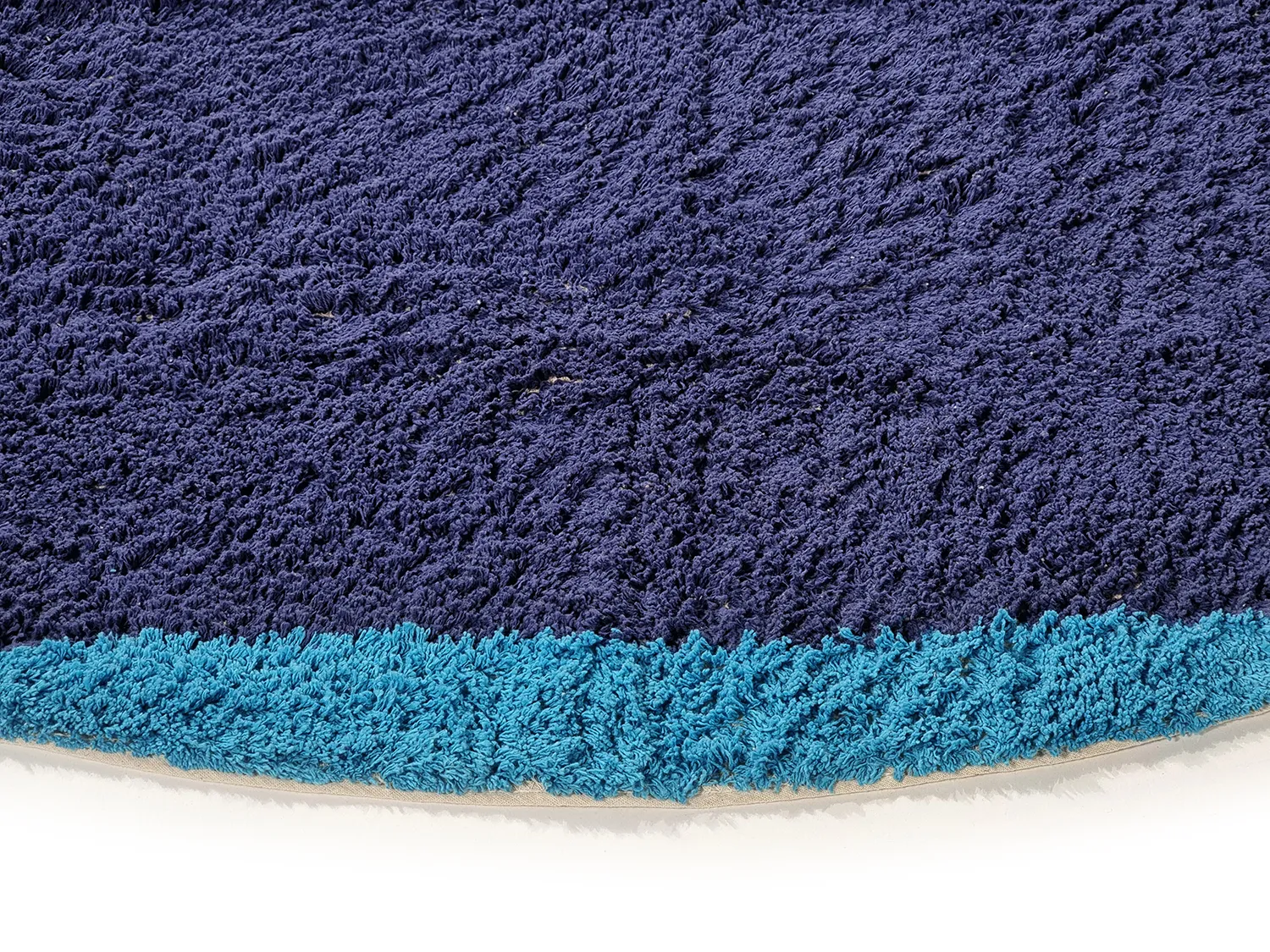 Alfombras redondeadas - Taro Natural Cotton Shaggy (azul)