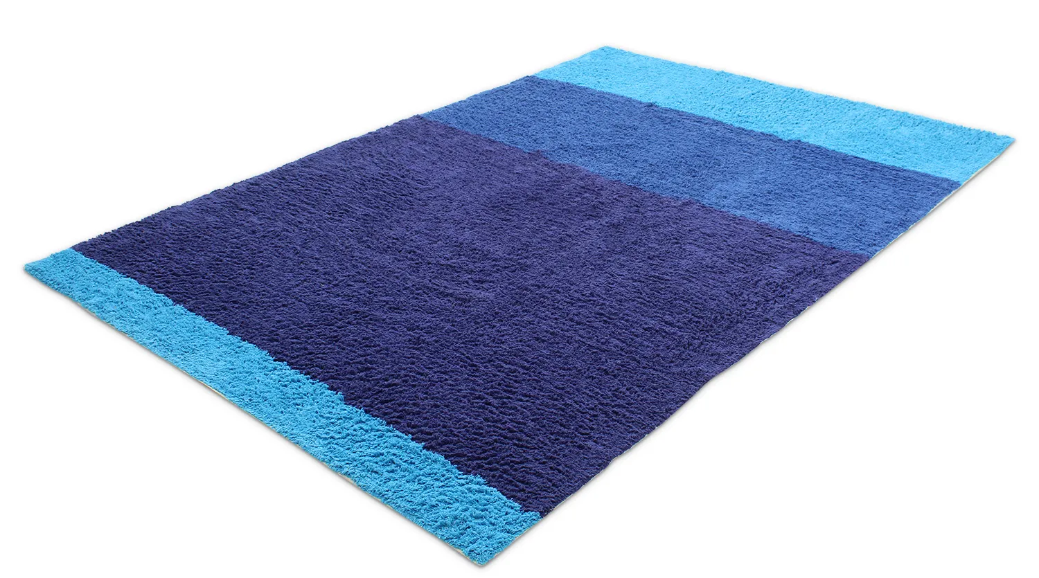 Alfombras de pelo largo - Taro Natural Cotton Shaggy (azul)