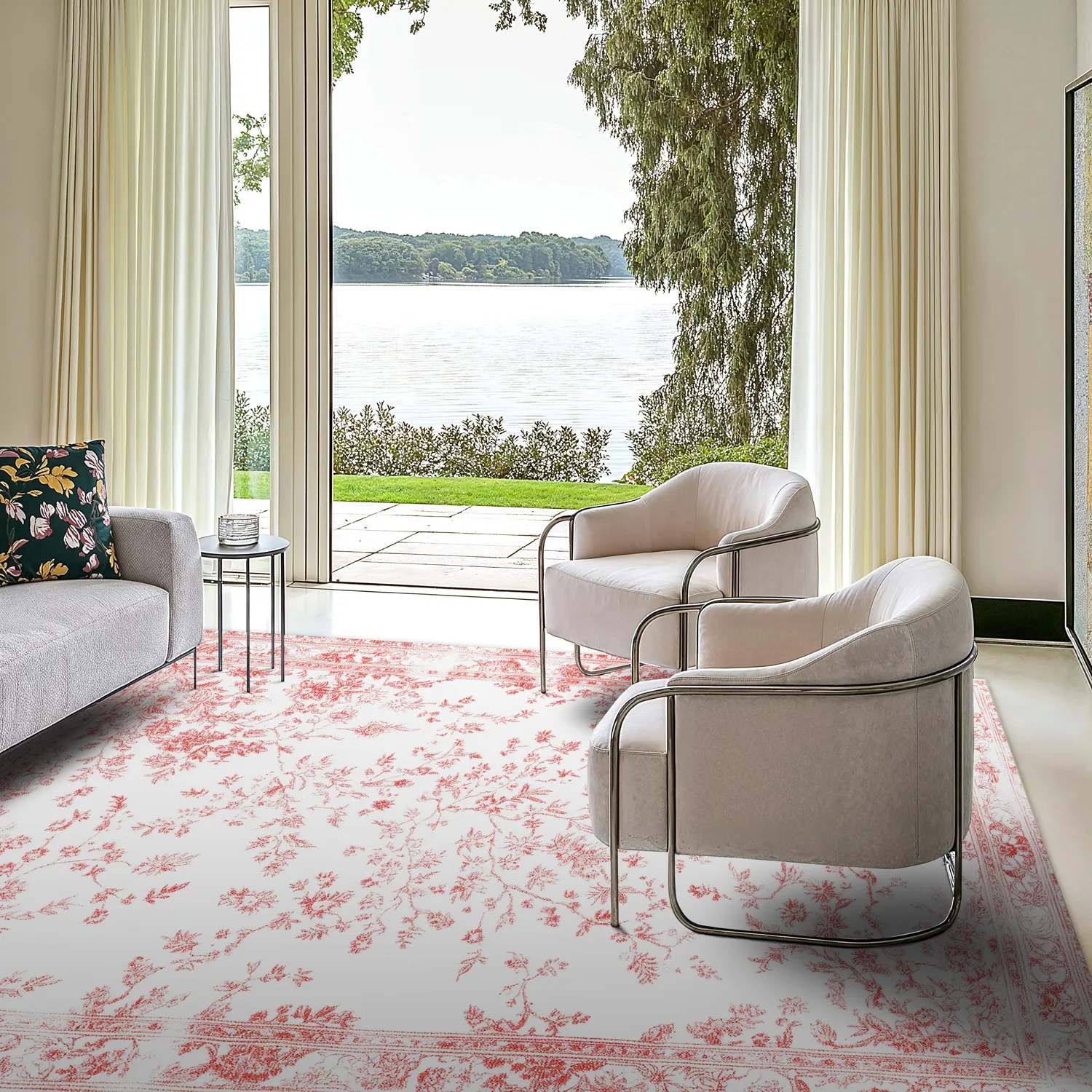 Alfombra Wilton - Tulum (rosa/blanco)