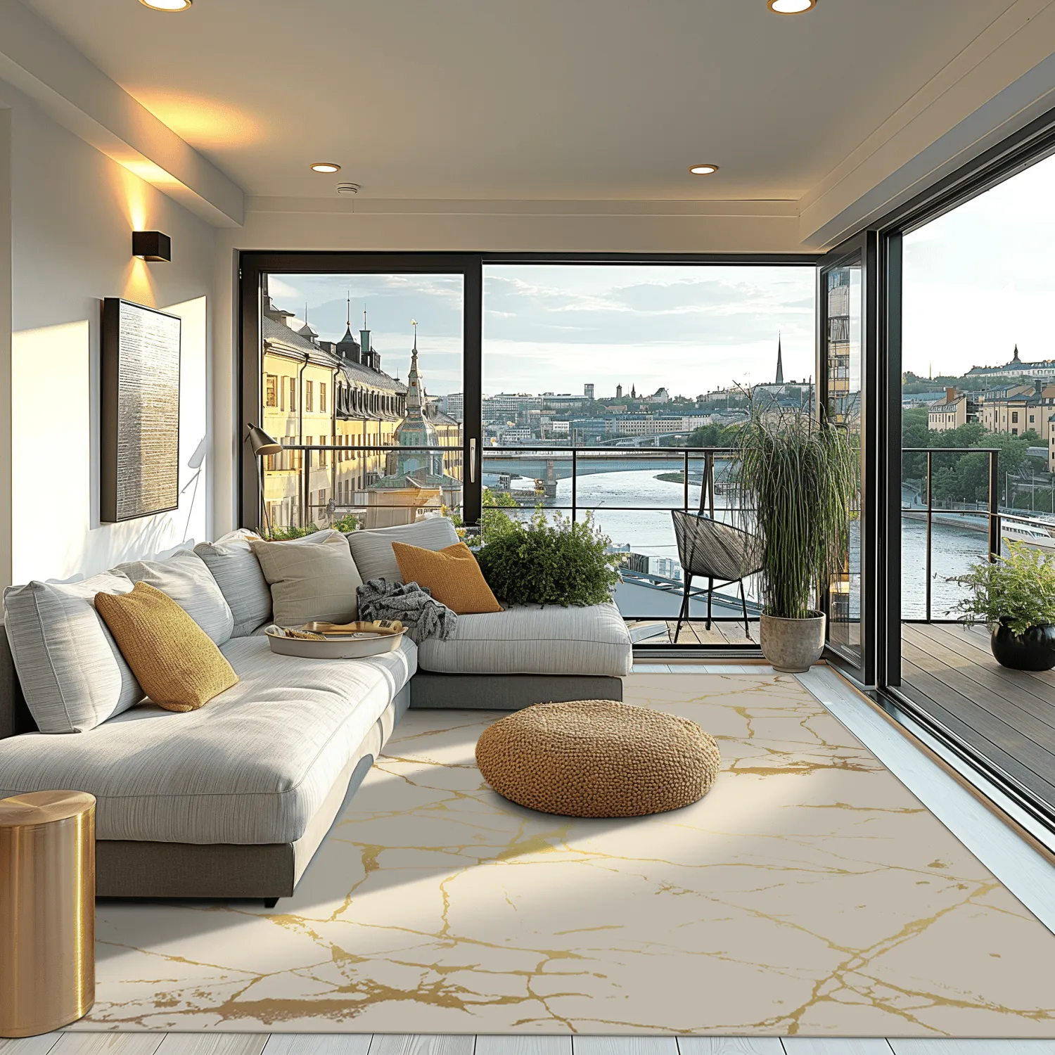 Alfombra Wilton - Vieste (beige/dorado)
