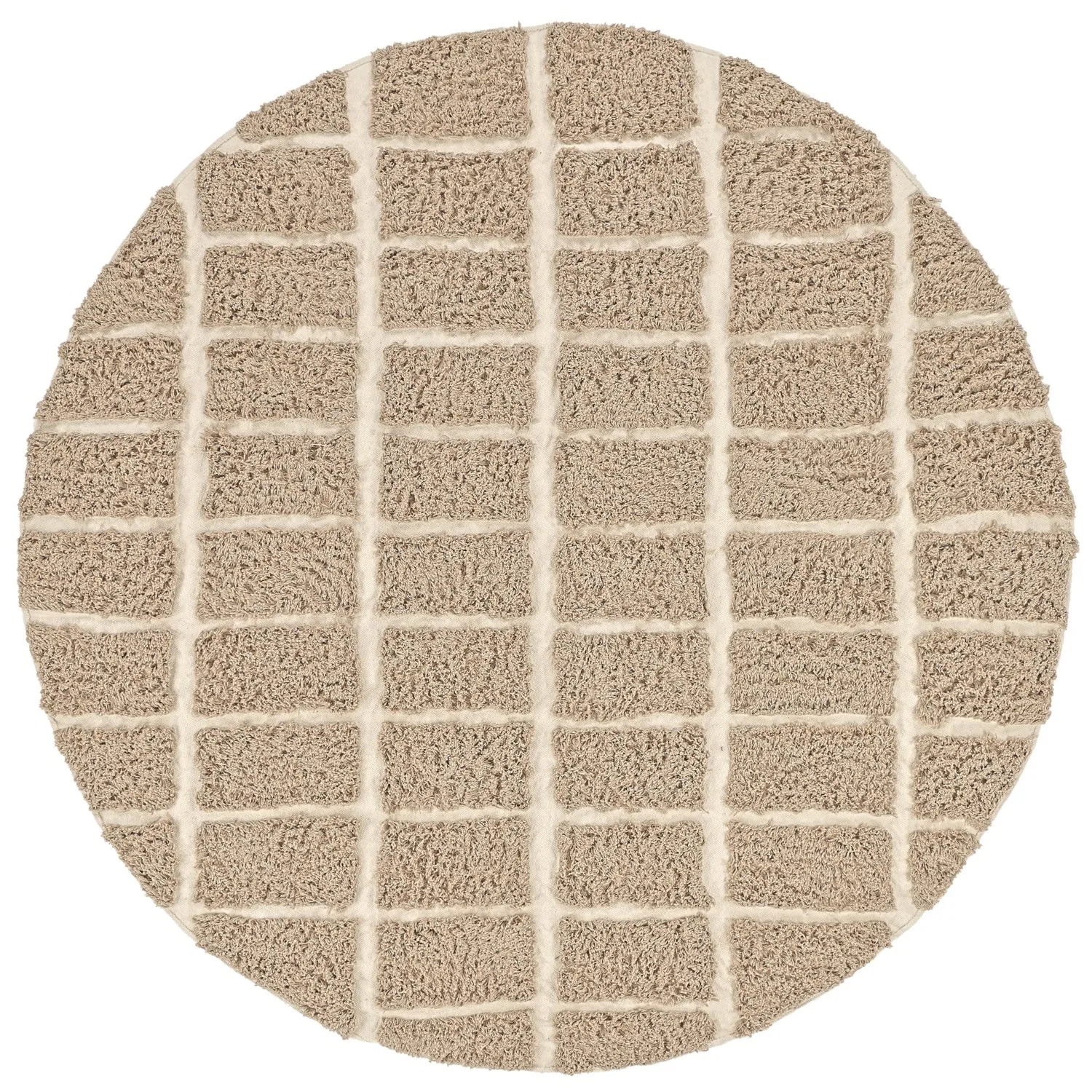 Alfombras redondeadas - Zola Natural Cotton Shaggy (beige)