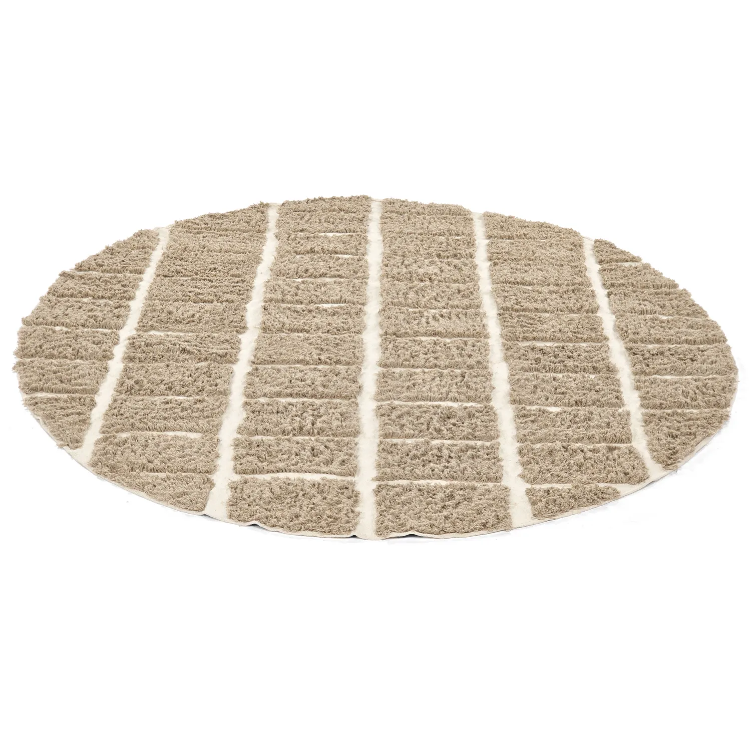 Alfombras redondeadas - Zola Natural Cotton Shaggy (beige)