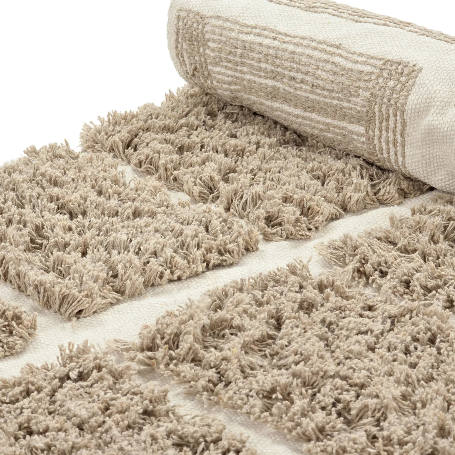 Alfombras redondeadas - Zola Natural Cotton Shaggy (beige)