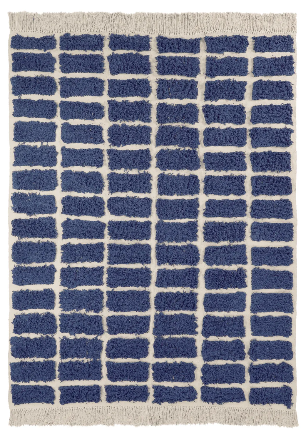 Alfombras de pelo largo - Zola Natural Cotton Shaggy (azul)