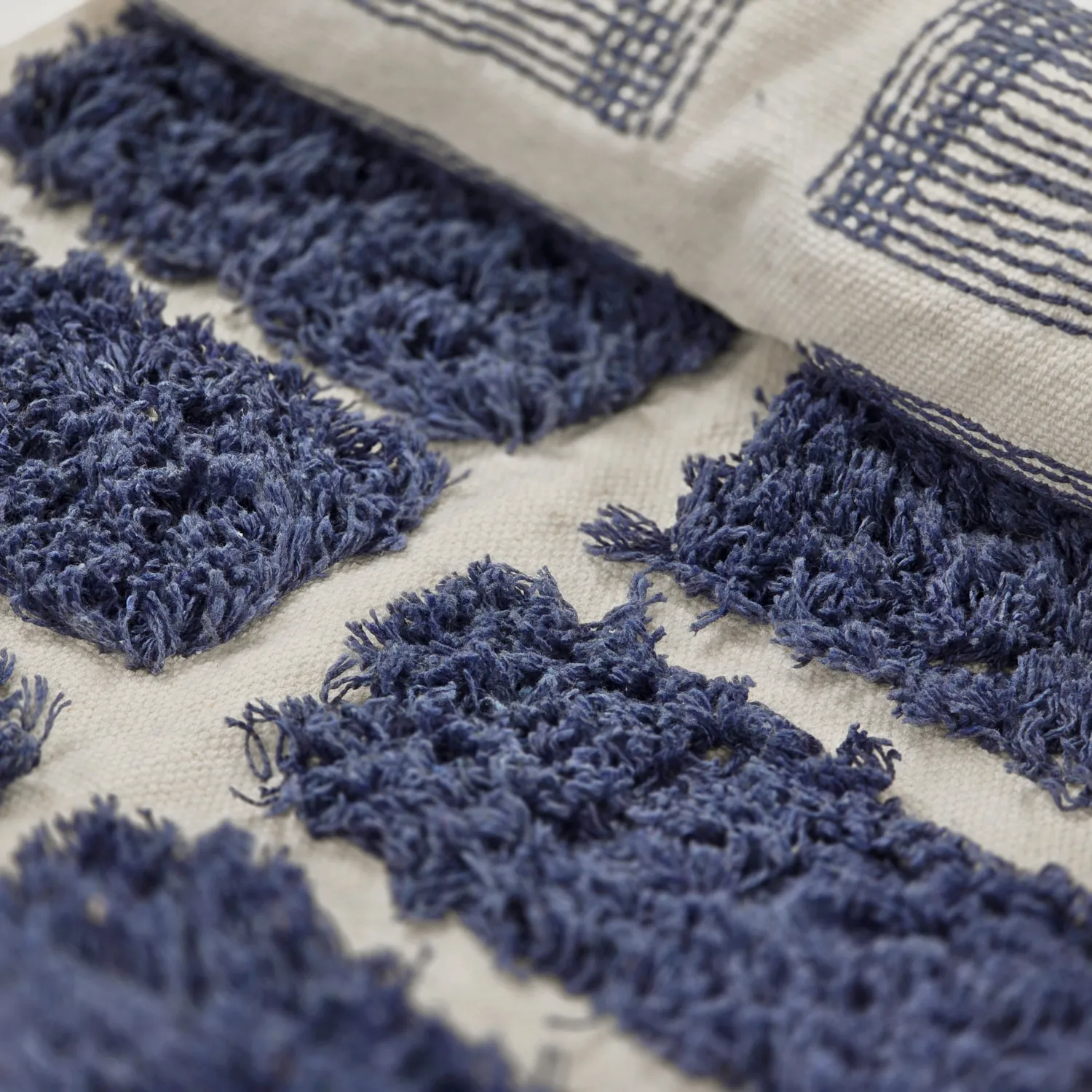 Alfombras de pelo largo - Zola Natural Cotton Shaggy (azul)