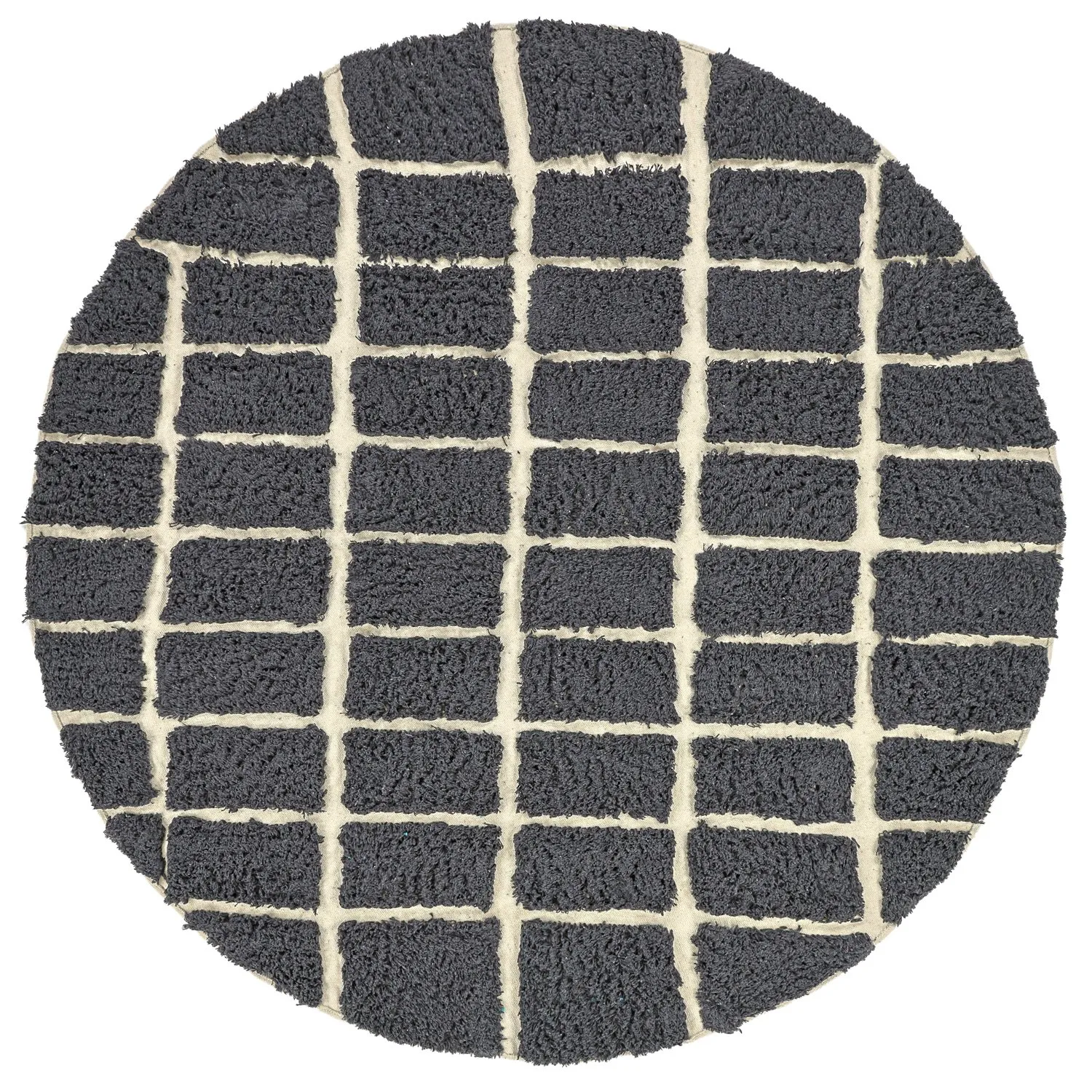 Alfombras redondeadas - Zola Natural Cotton Shaggy (gris oscuro)