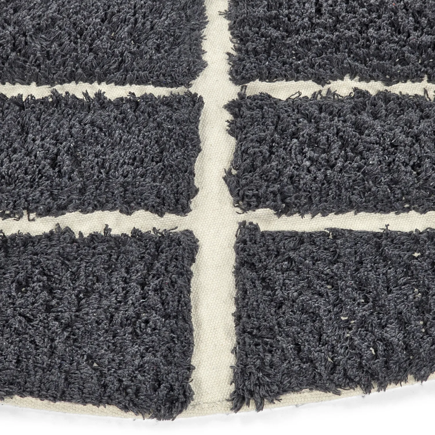 Alfombras redondeadas - Zola Natural Cotton Shaggy (gris oscuro)