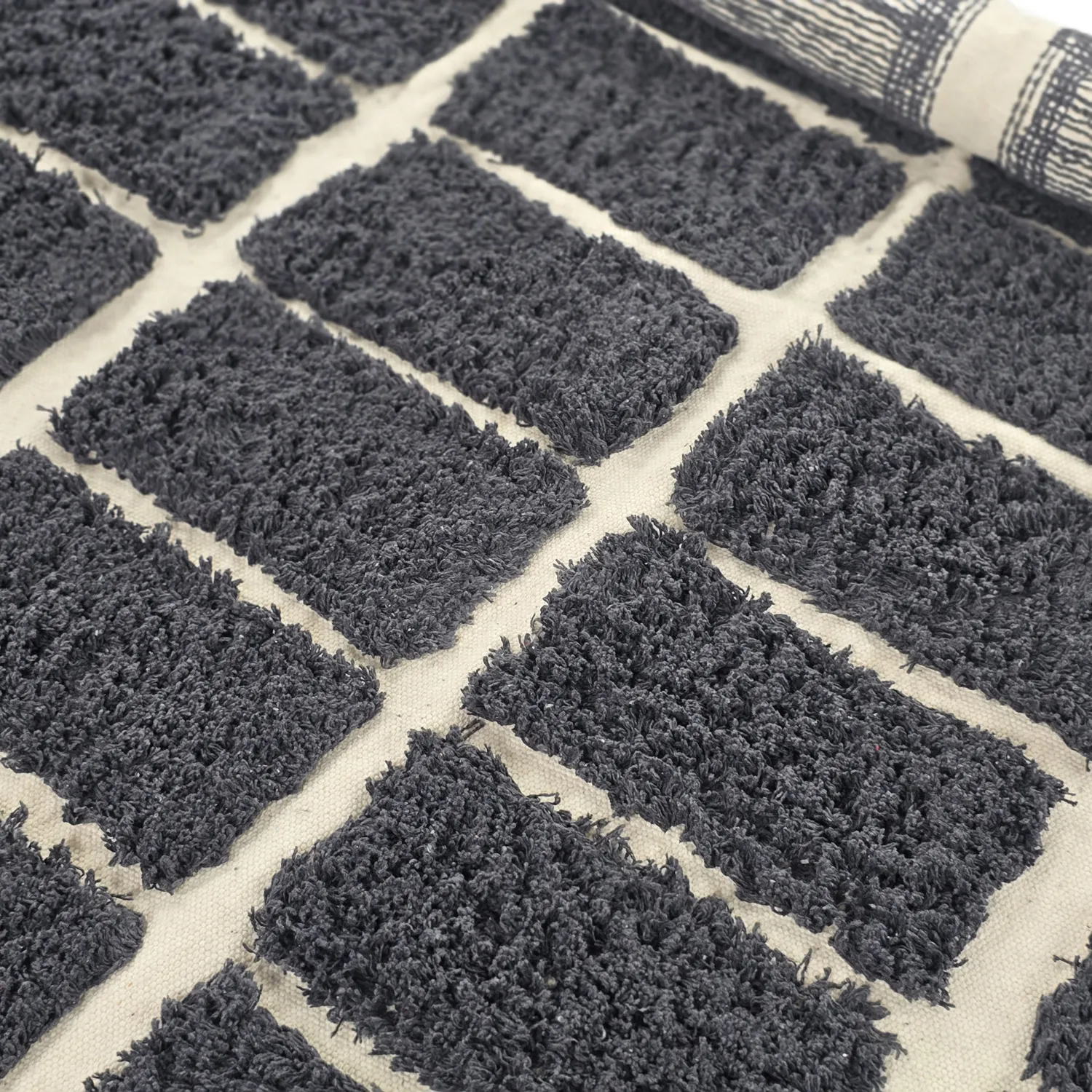 Alfombras redondeadas - Zola Natural Cotton Shaggy (gris oscuro)
