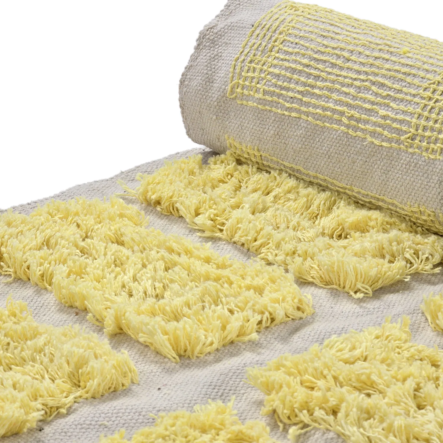Alfombras de pelo largo - Zola Natural Cotton Shaggy (amarillo)