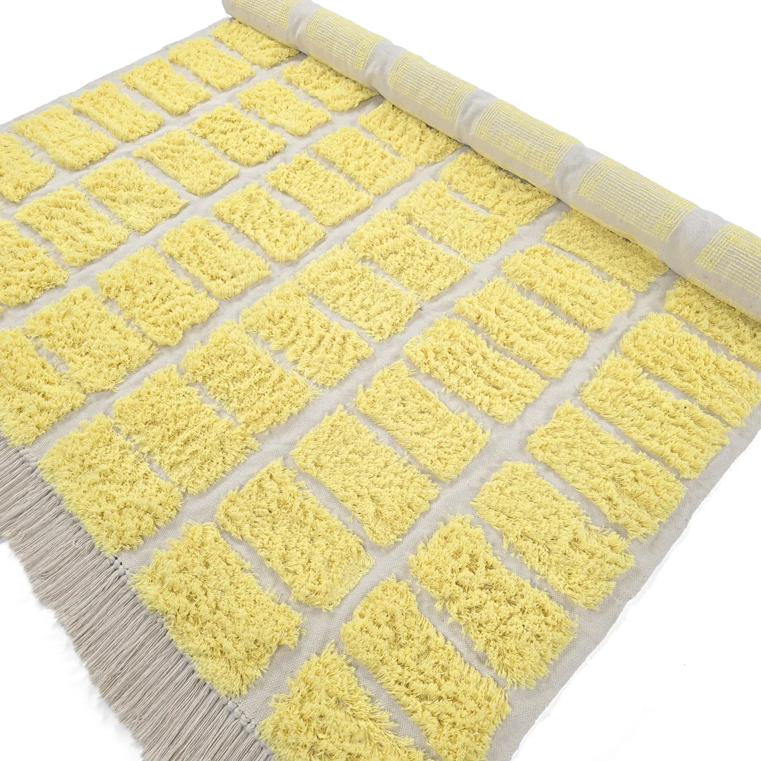 Alfombras de pelo largo - Zola Natural Cotton Shaggy (amarillo)