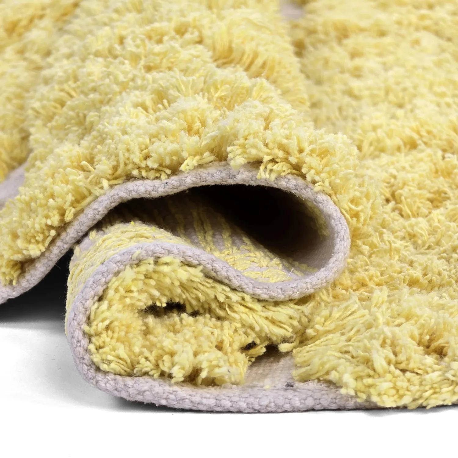 Alfombras redondeadas - Zola Natural Cotton Shaggy (amarillo)
