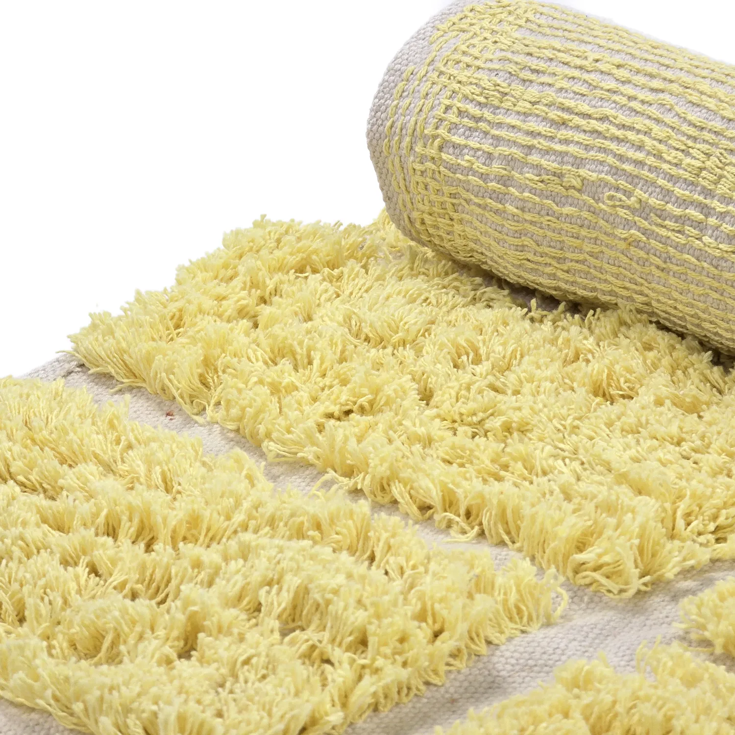 Alfombras redondeadas - Zola Natural Cotton Shaggy (amarillo)