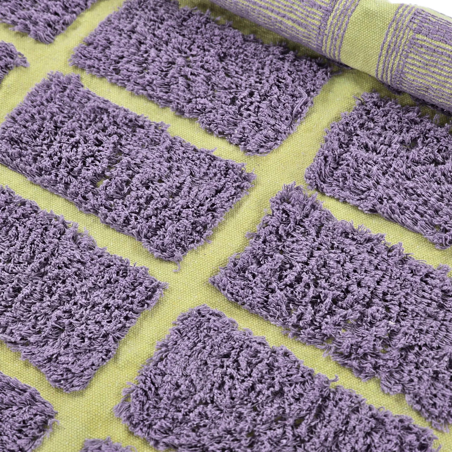 Alfombras redondeadas - Zola Natural Cotton Shaggy (púrpura)